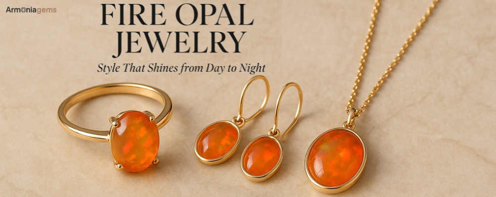 Fire opal gemstone jewelry 