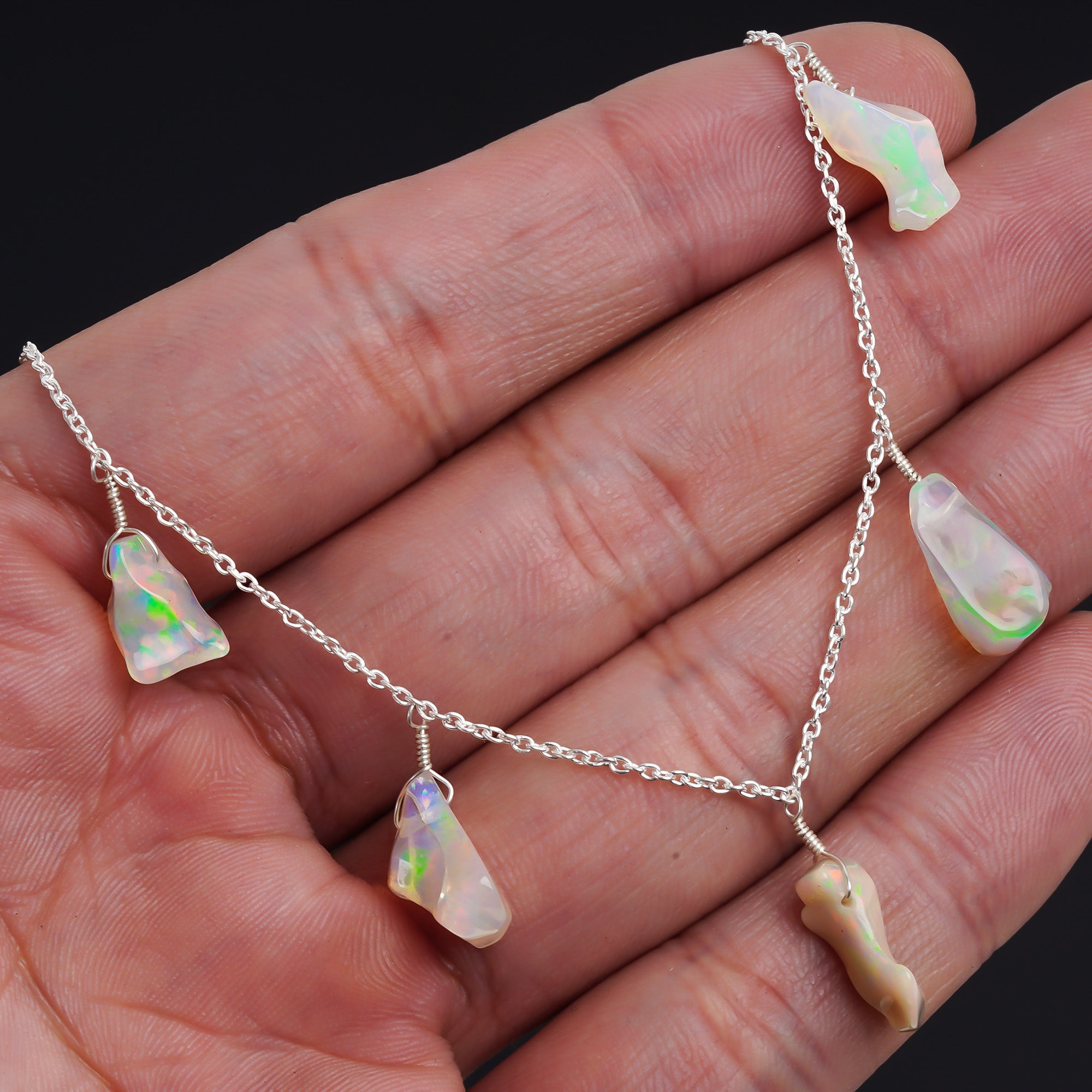 Premium quality 15 Ct 5 Pc Raw Ethiopian Opal Necklace