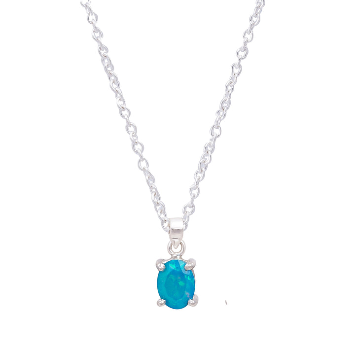 Radiant 13 Ct Paraiba Opal Prong Pendant in 925 silver added to your jewelry collection