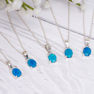 925 silver polished 13 Ct Paraiba Opal Prong Pendant, Natural Opals