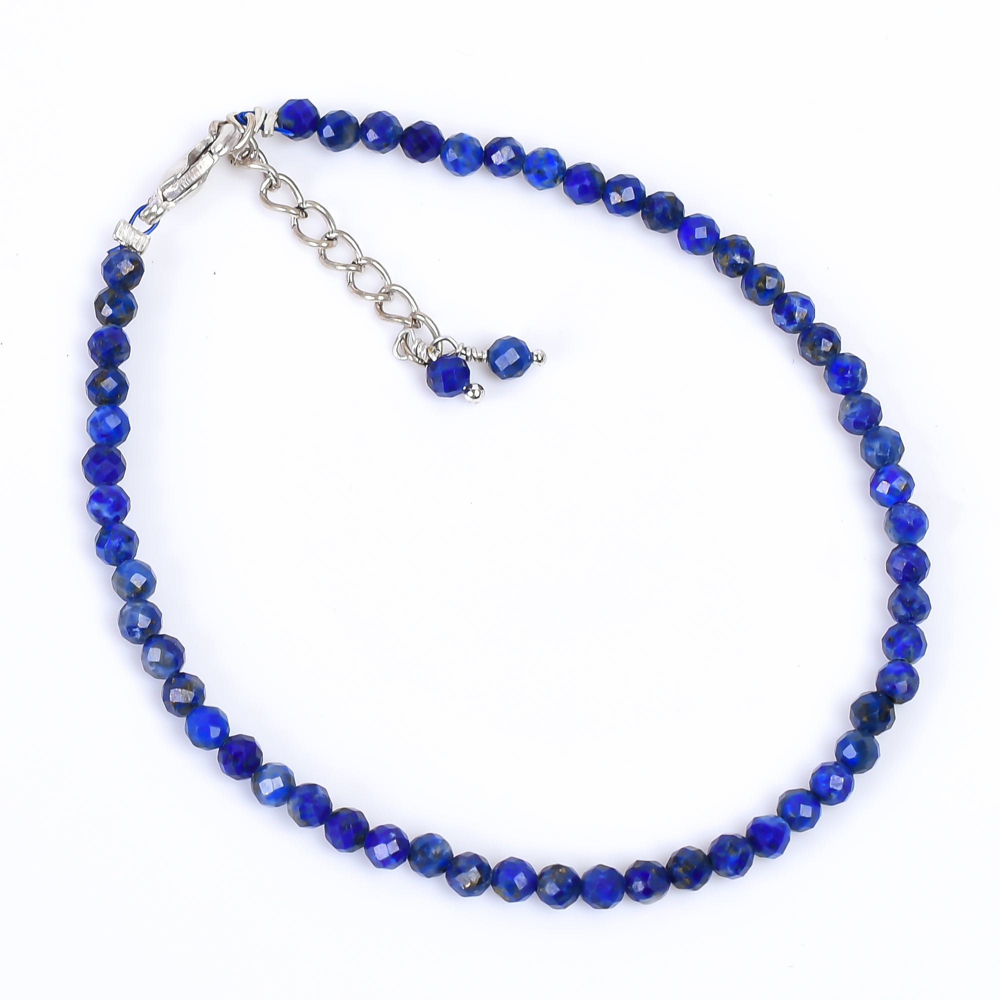 Lapis Lazuli Healing Bracelet | Natural Micro Round Blue Gemstone Beads