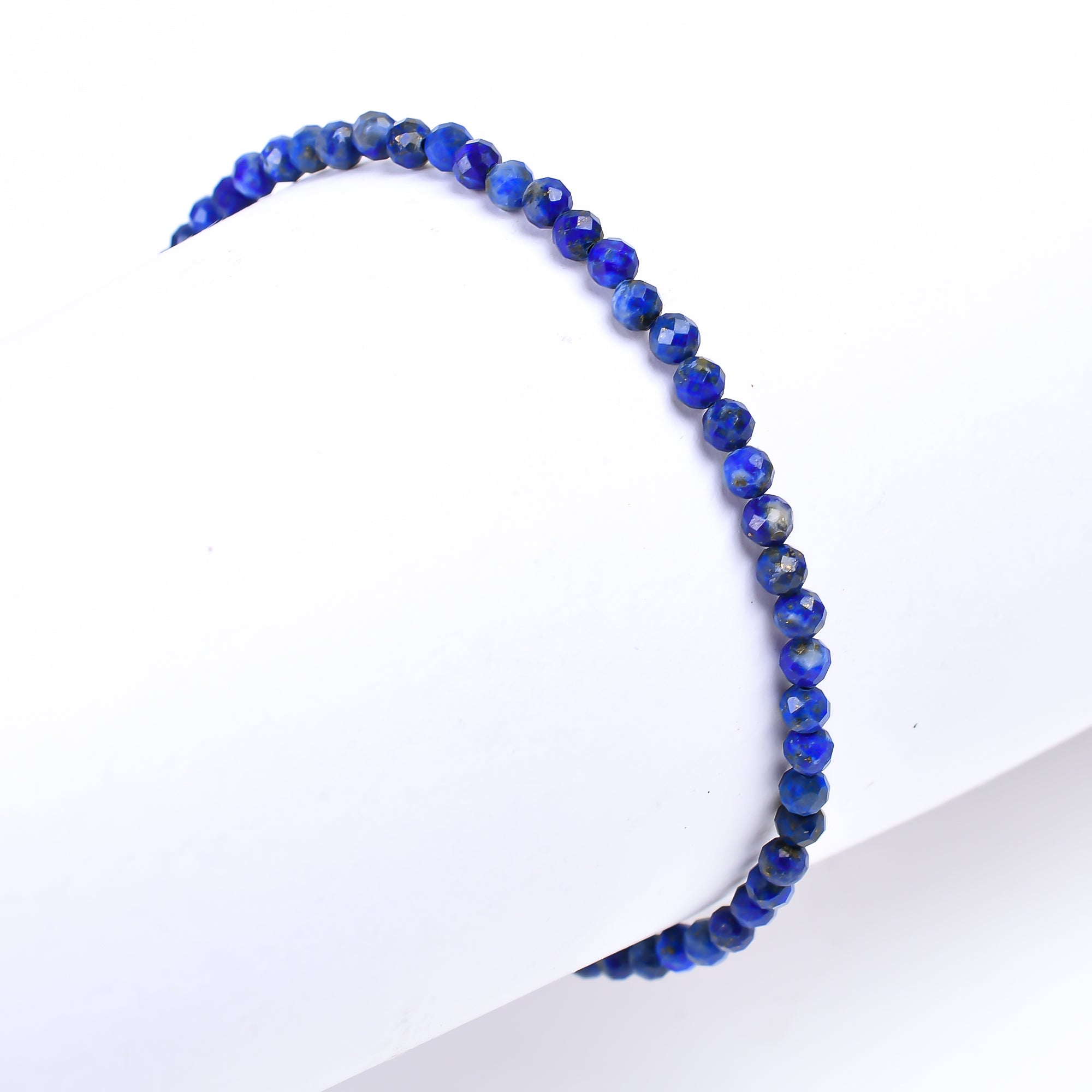 Lapis Lazuli Healing Bracelet | Natural Micro Round Blue Gemstone Beads