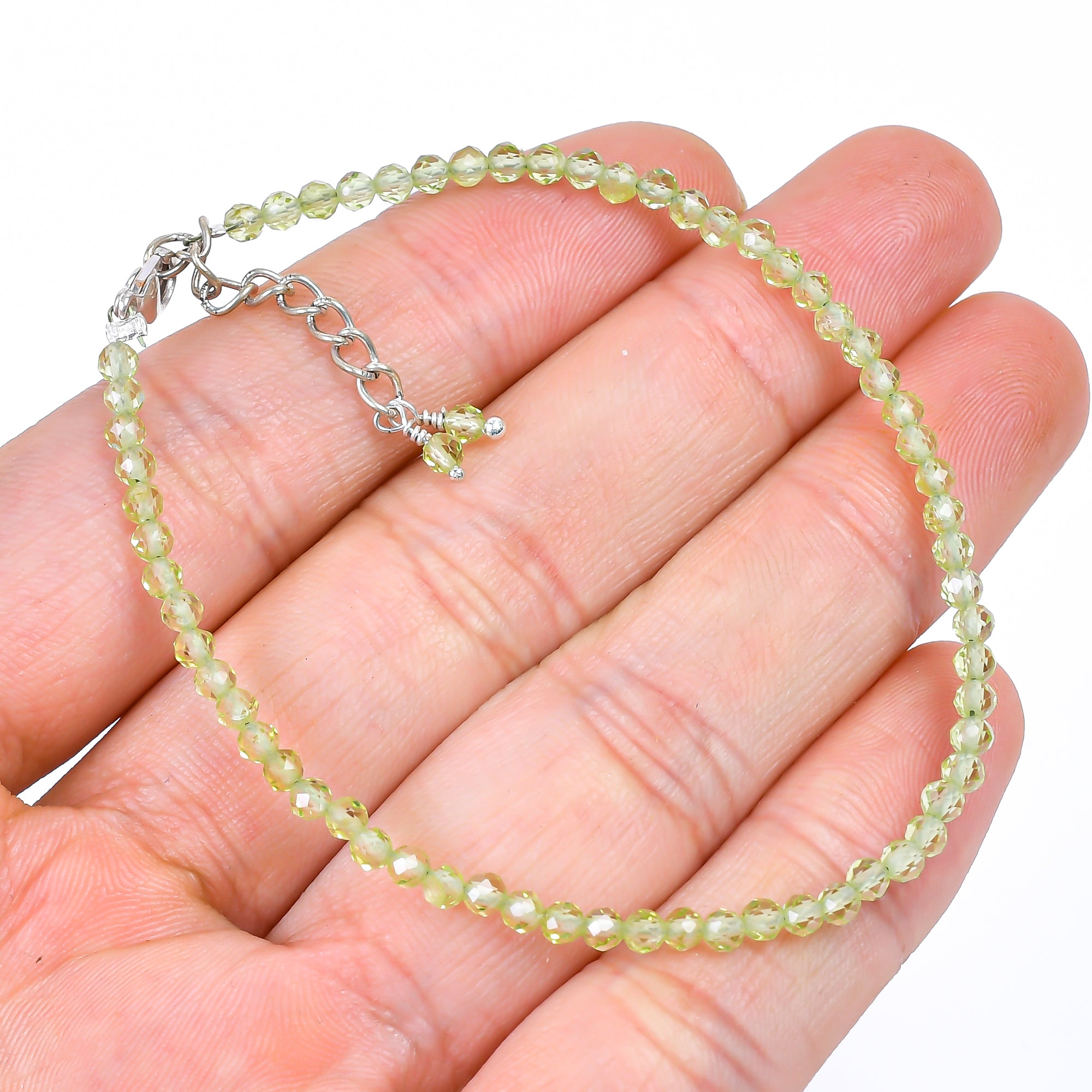 Green Prehnite Healing Bracelet | Natural Micro Round Gemstone Beads