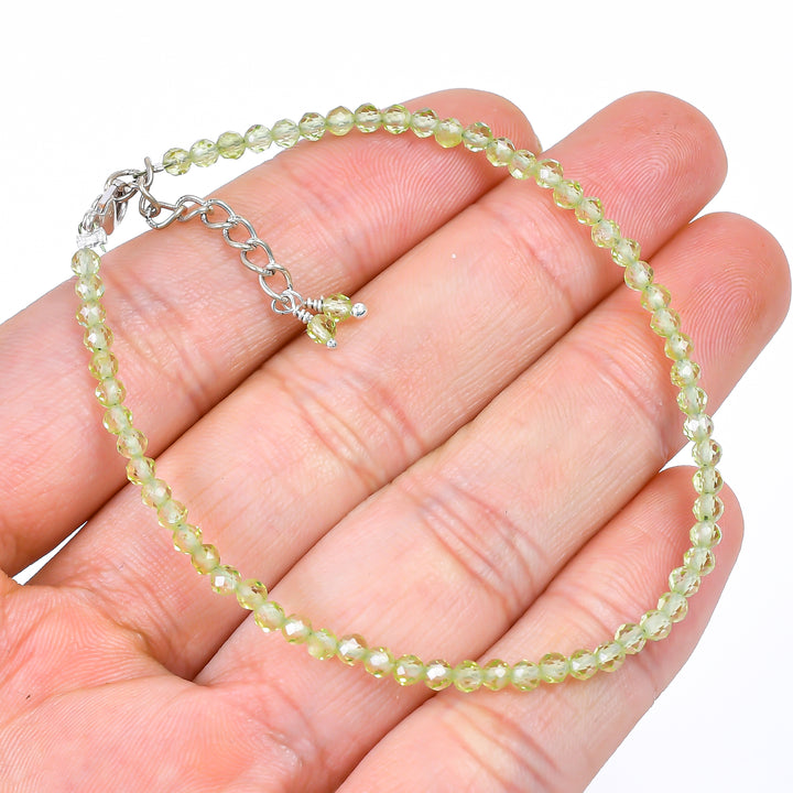 Green Prehnite Healing Bracelet | Natural Micro Round Gemstone Beads