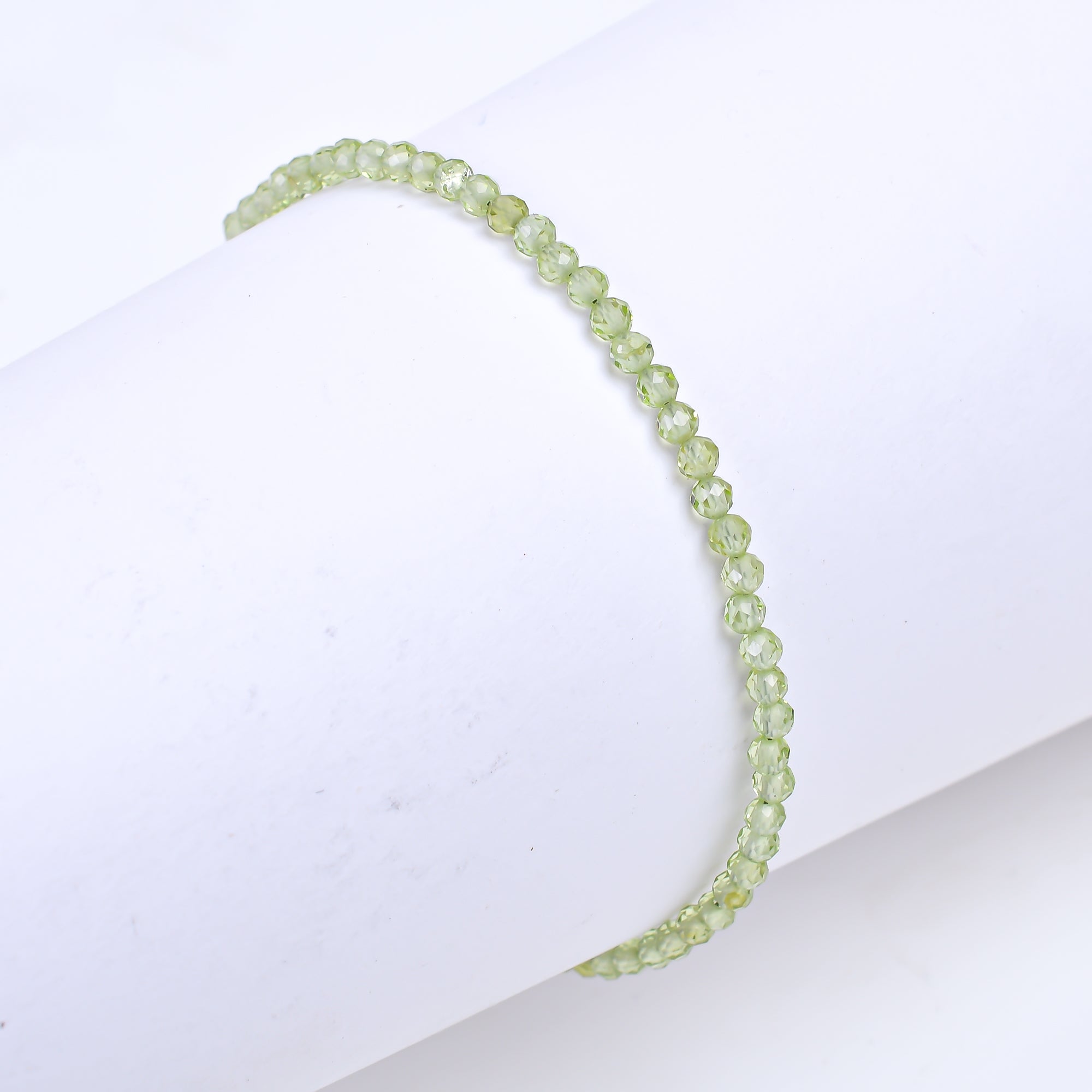 Green Prehnite Healing Bracelet | Natural Micro Round Gemstone Beads