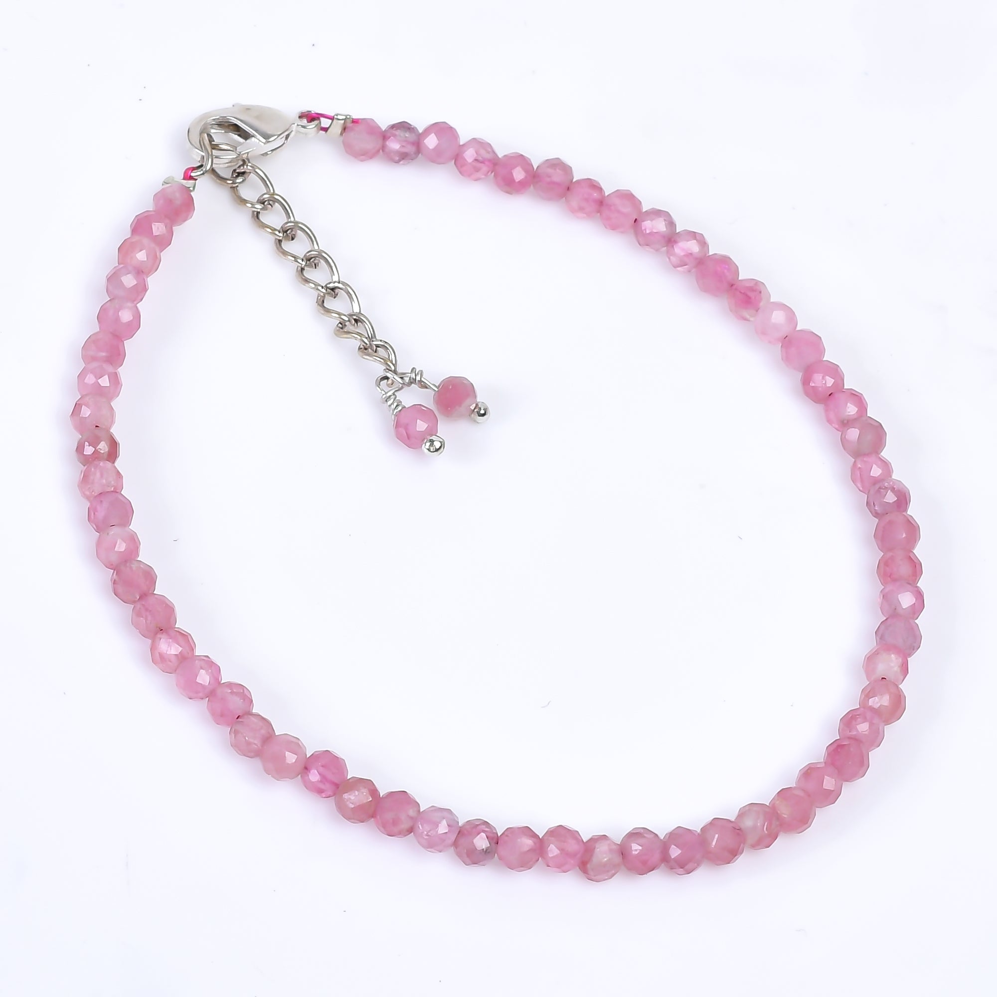 Pink Tourmaline Healing Bracelet | Natural Micro Round Gemstone Beads