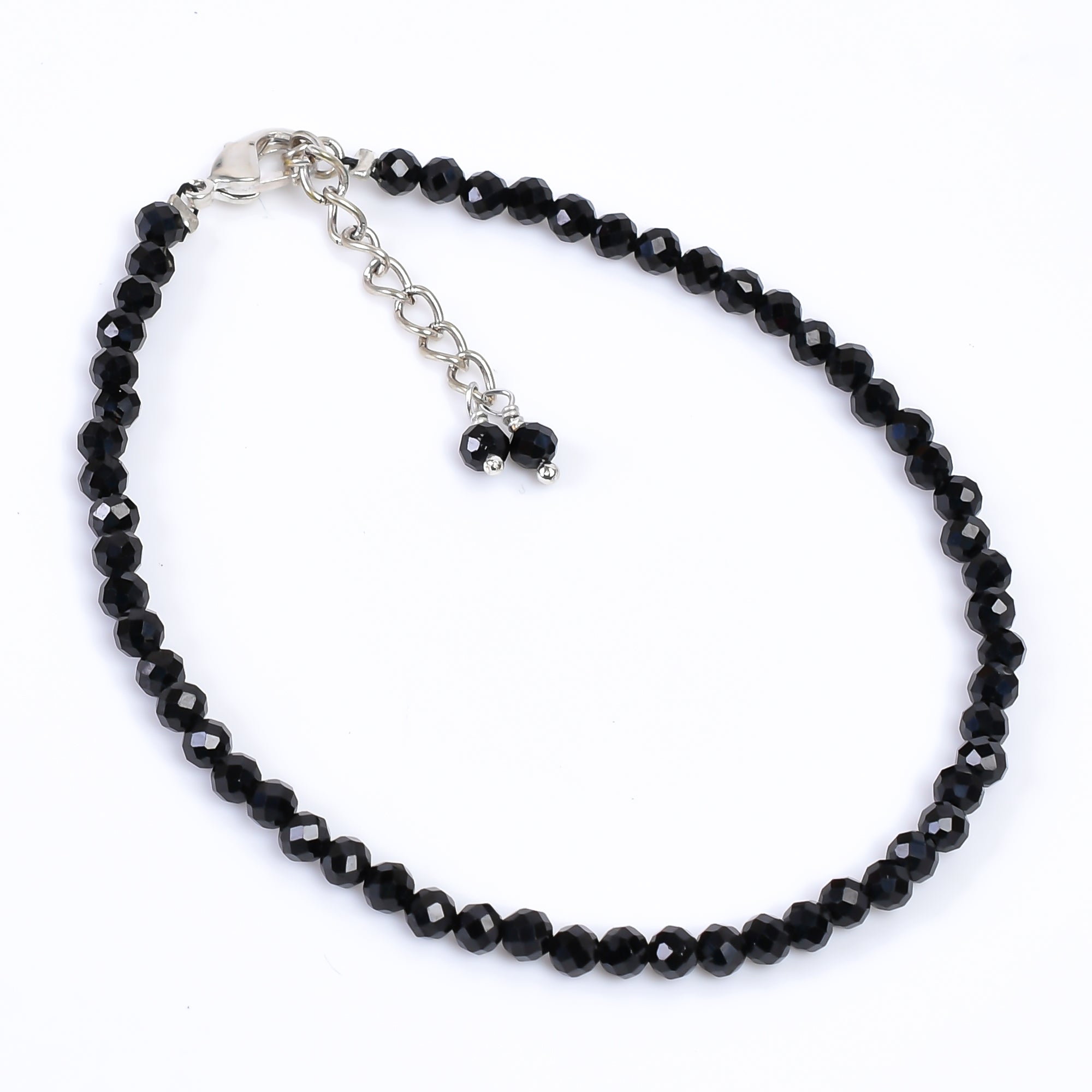 Black Spinel Healing Gemstone Bracelet | Natural Faceted Crystal Beads