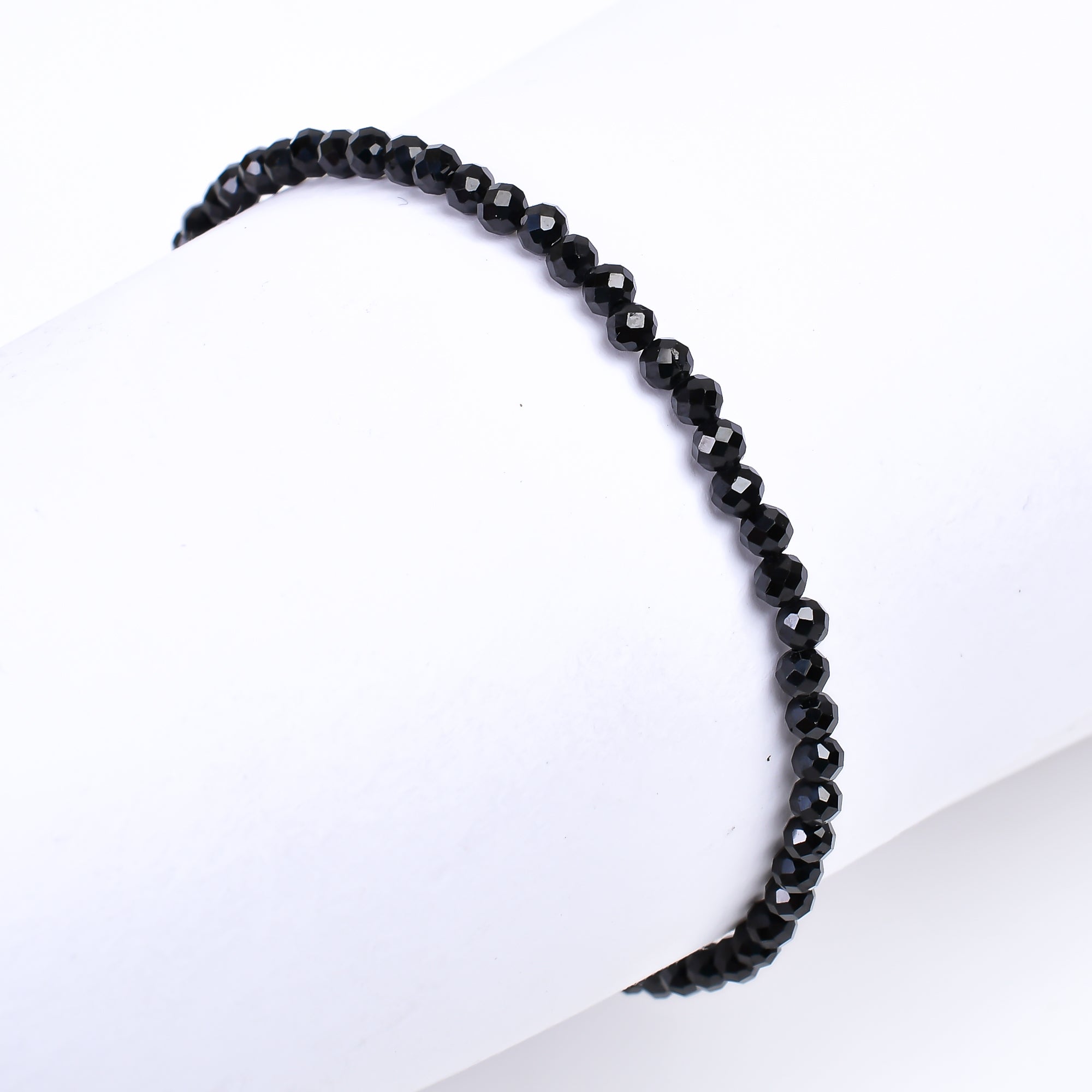 Black Spinel Healing Gemstone Bracelet | Natural Faceted Crystal Beads