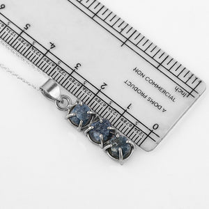 Natural Sapphire Raw Crystal Pendant Necklace in Silver plated, perfect for any occasion