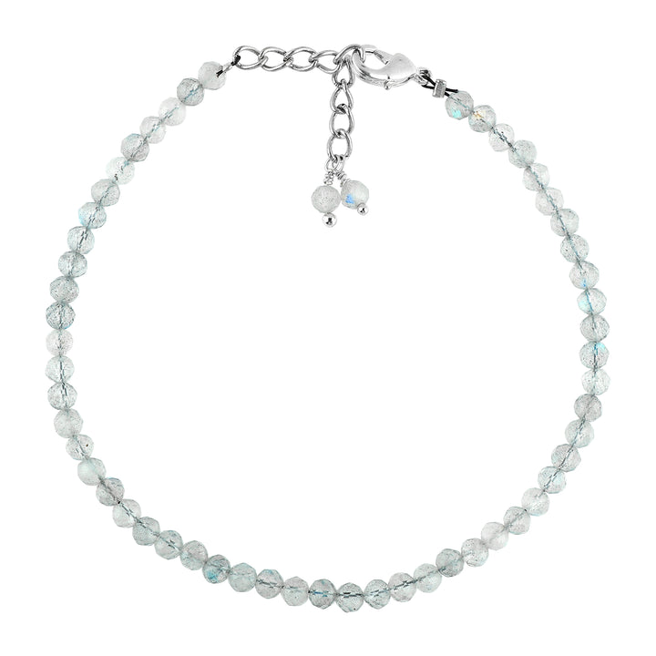 Natural Moonstone Gemstone Micro Round Beads Bracelet, Birthstone Healing Crystal