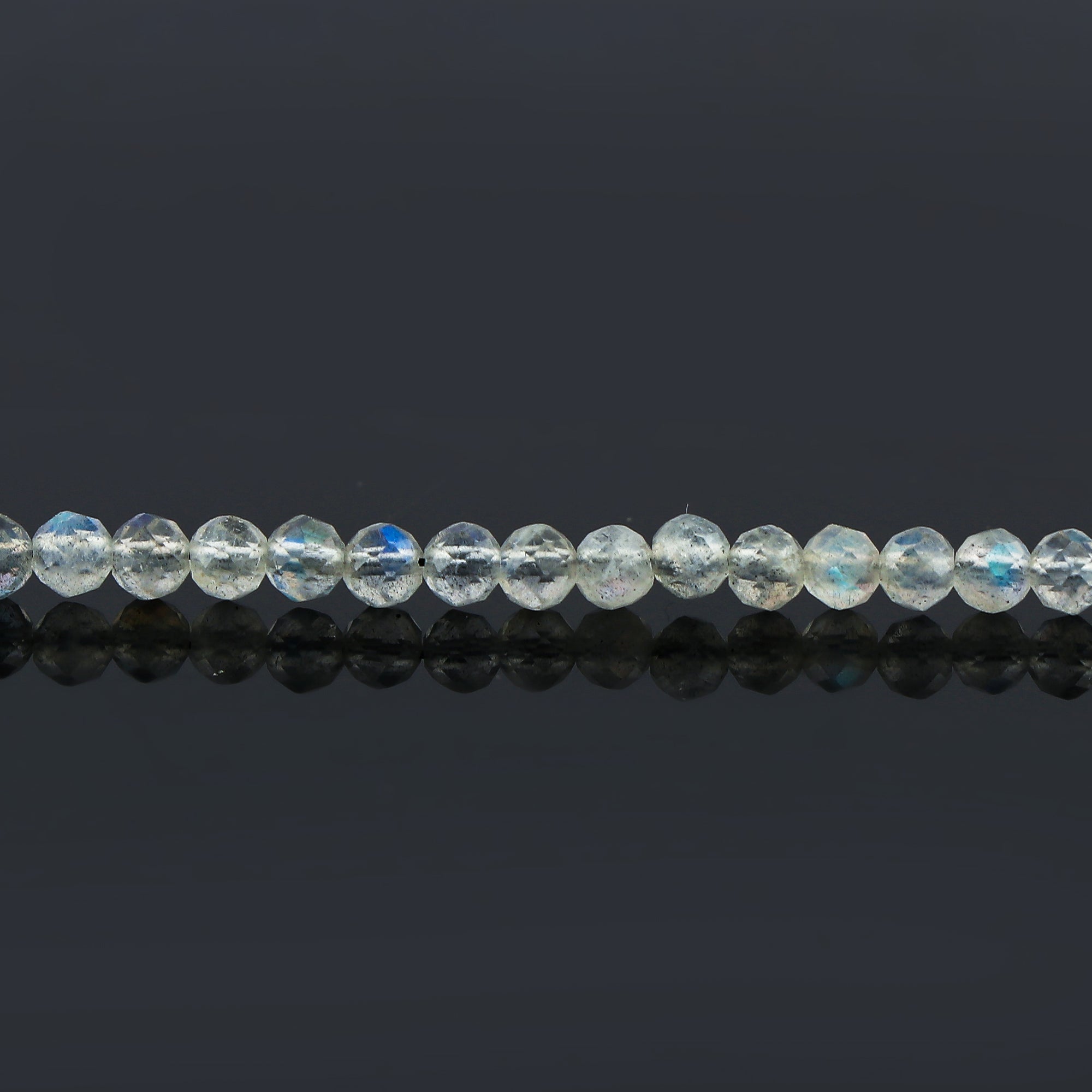 Natural Moonstone Gemstone Micro Round Beads Bracelet, Birthstone Healing Crystal