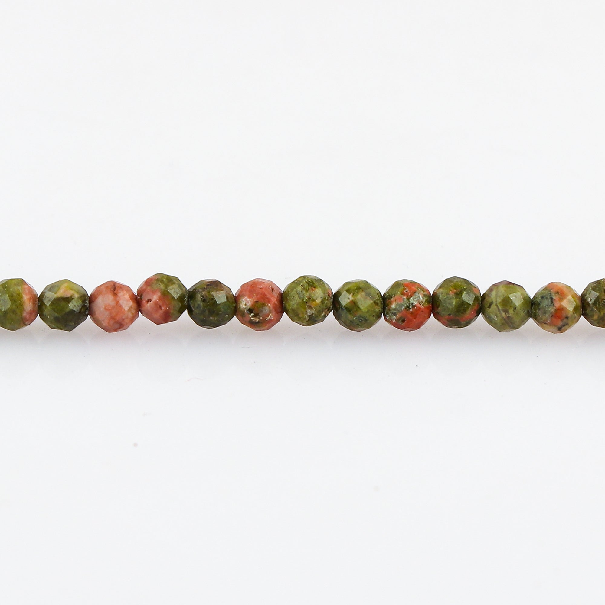 Natural Unakaite Gemstone Micro Round Beads Bracelet, Birthstone Healing Crystal