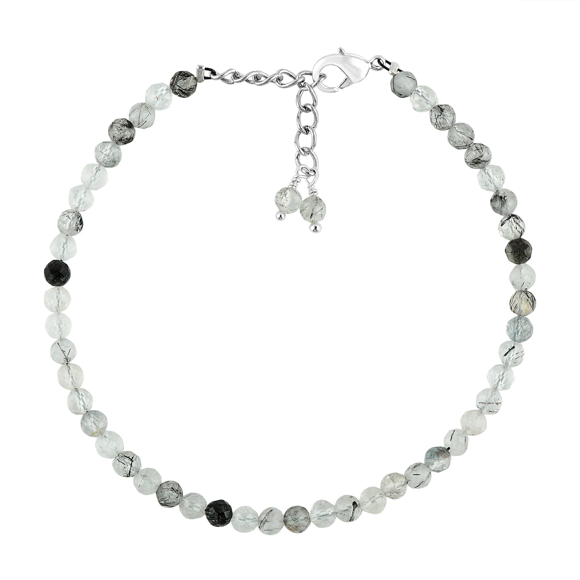 Natural Black Rutile Gemstone Micro Beads Bracelet | Protection & Clarity Jewelry