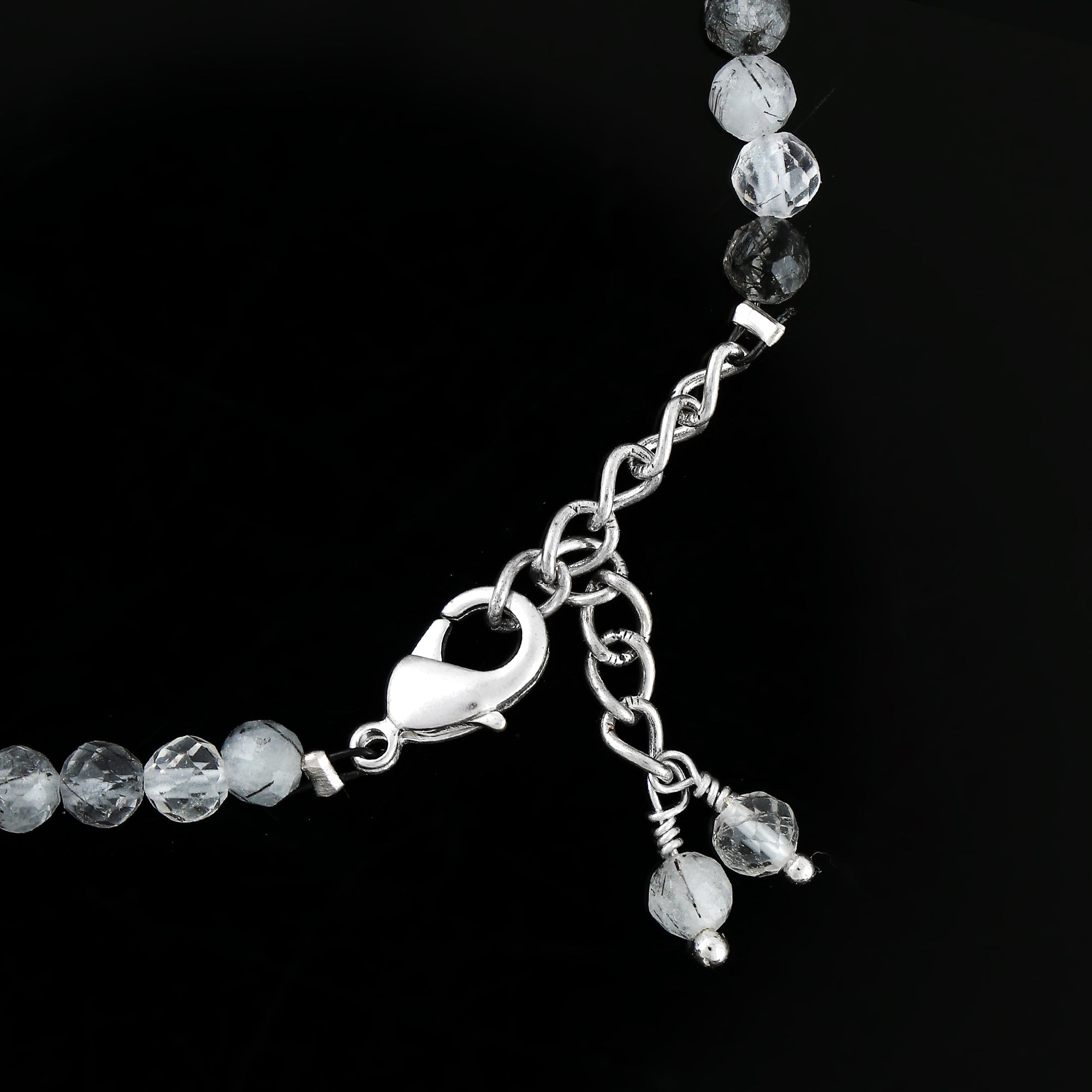 Natural Black Rutile Gemstone Micro Beads Bracelet | Protection & Clarity Jewelry