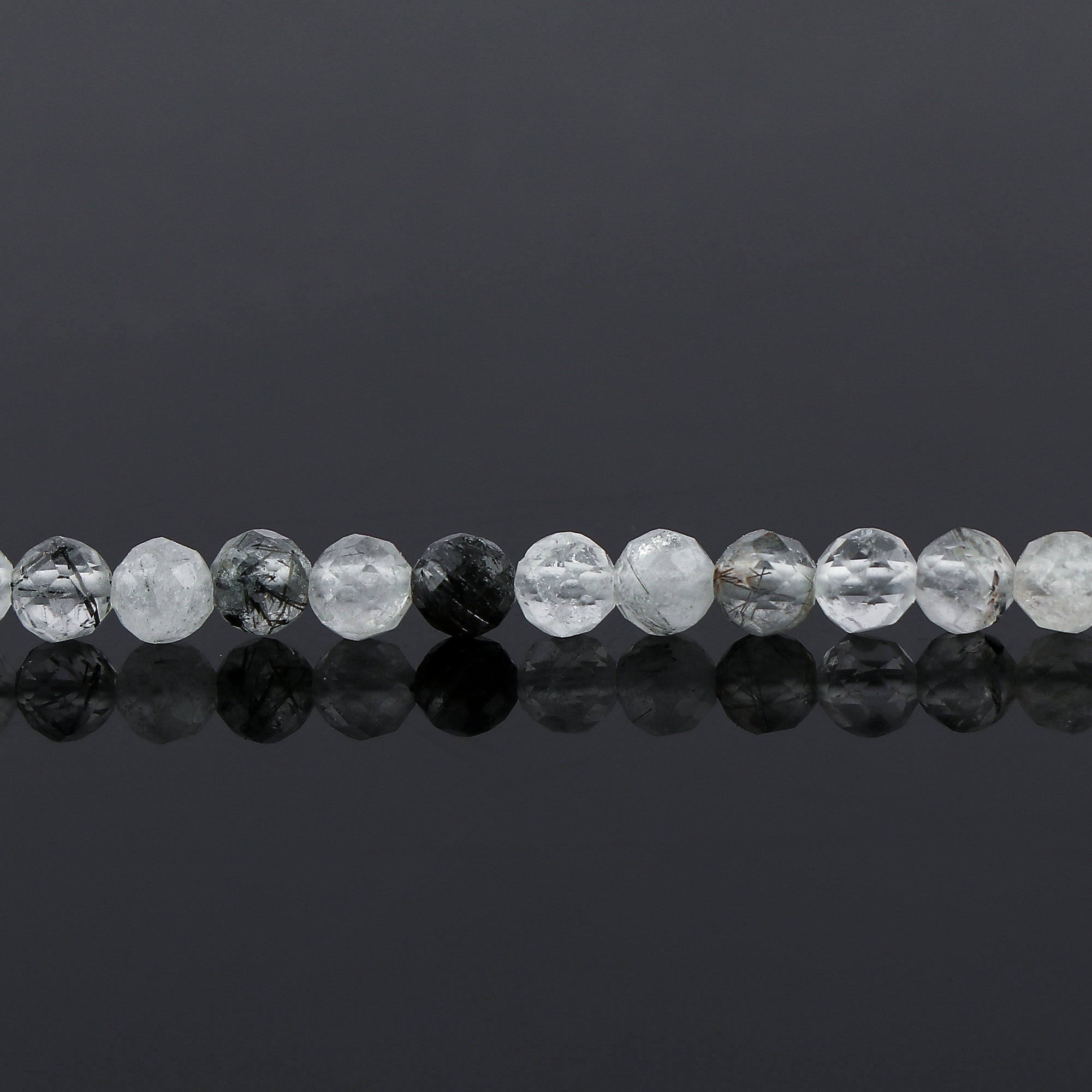 Natural Black Rutile Gemstone Micro Beads Bracelet | Protection & Clarity Jewelry