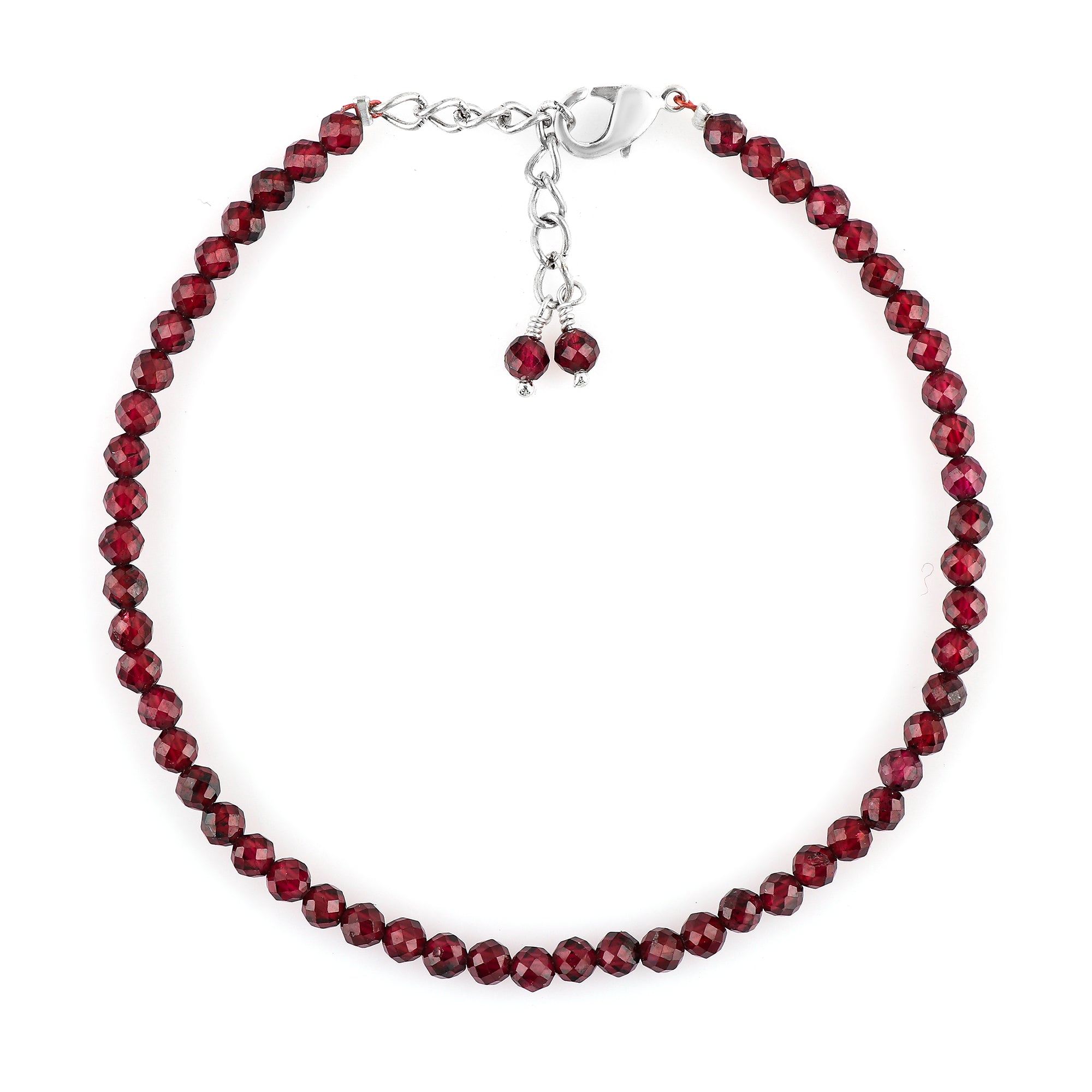 Natural Garnet Gemstone Micro Round Beads Bracelet | Energy & Protection Jewelry