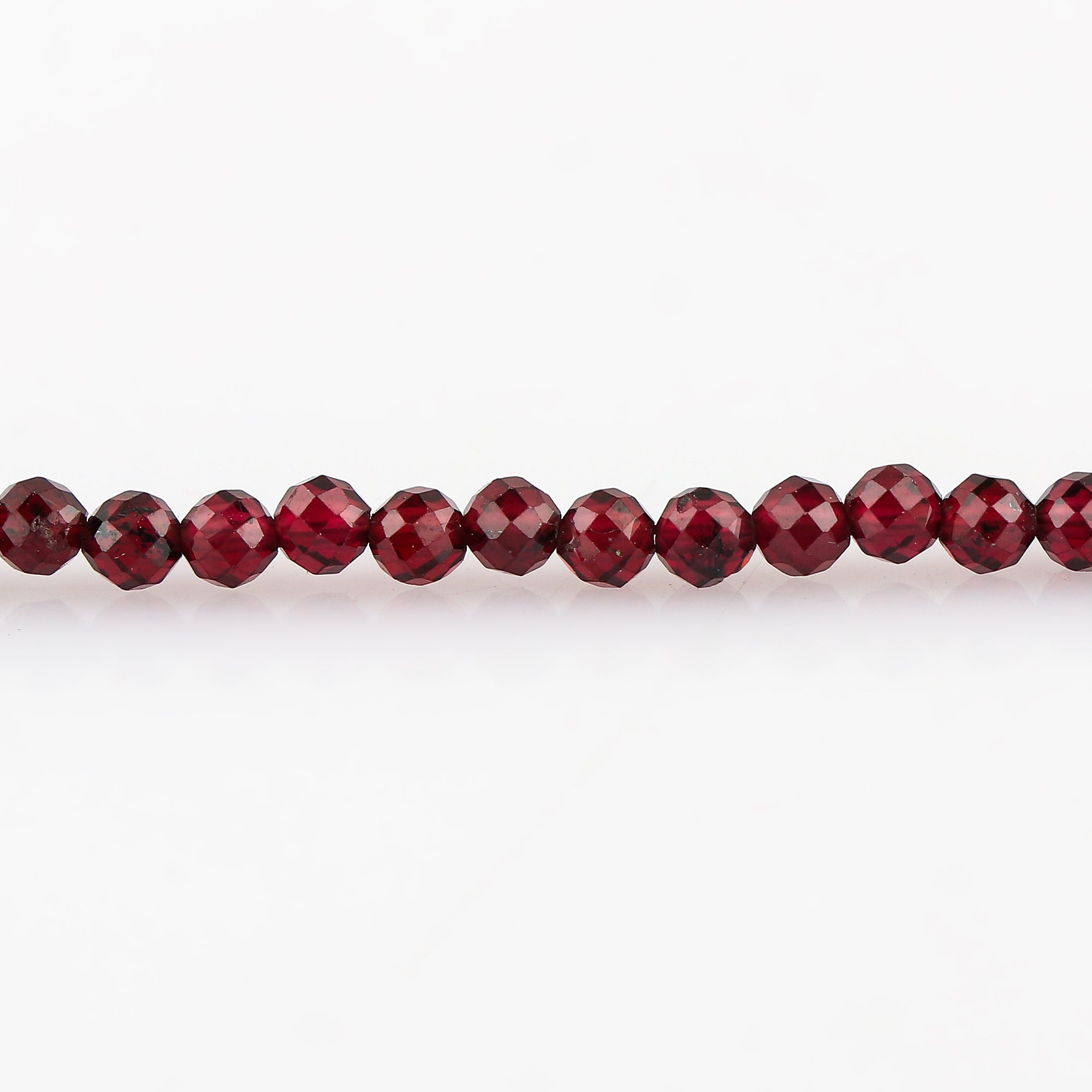 Natural Garnet Gemstone Micro Round Beads Bracelet | Energy & Protection Jewelry