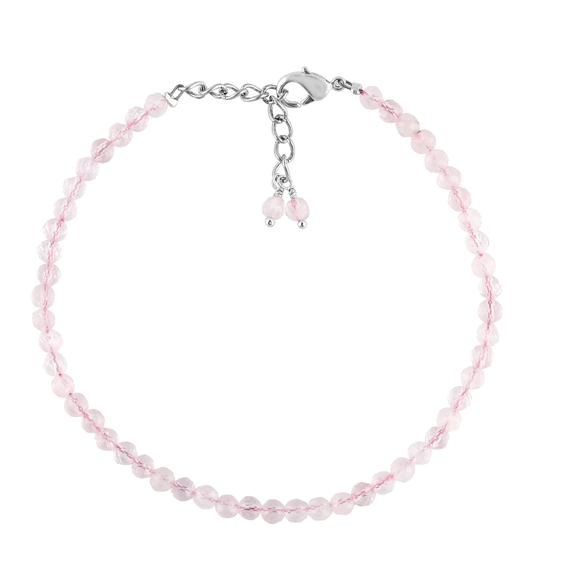 Rose Quartz Healing Bracelet | Natural Micro Round Pink Gemstone Beads