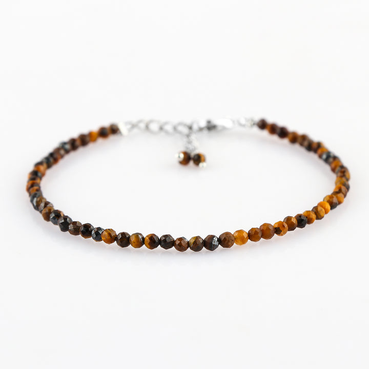 Multi Tiger Eye Healing Bracelet | Natural Micro Round Gemstone Beads