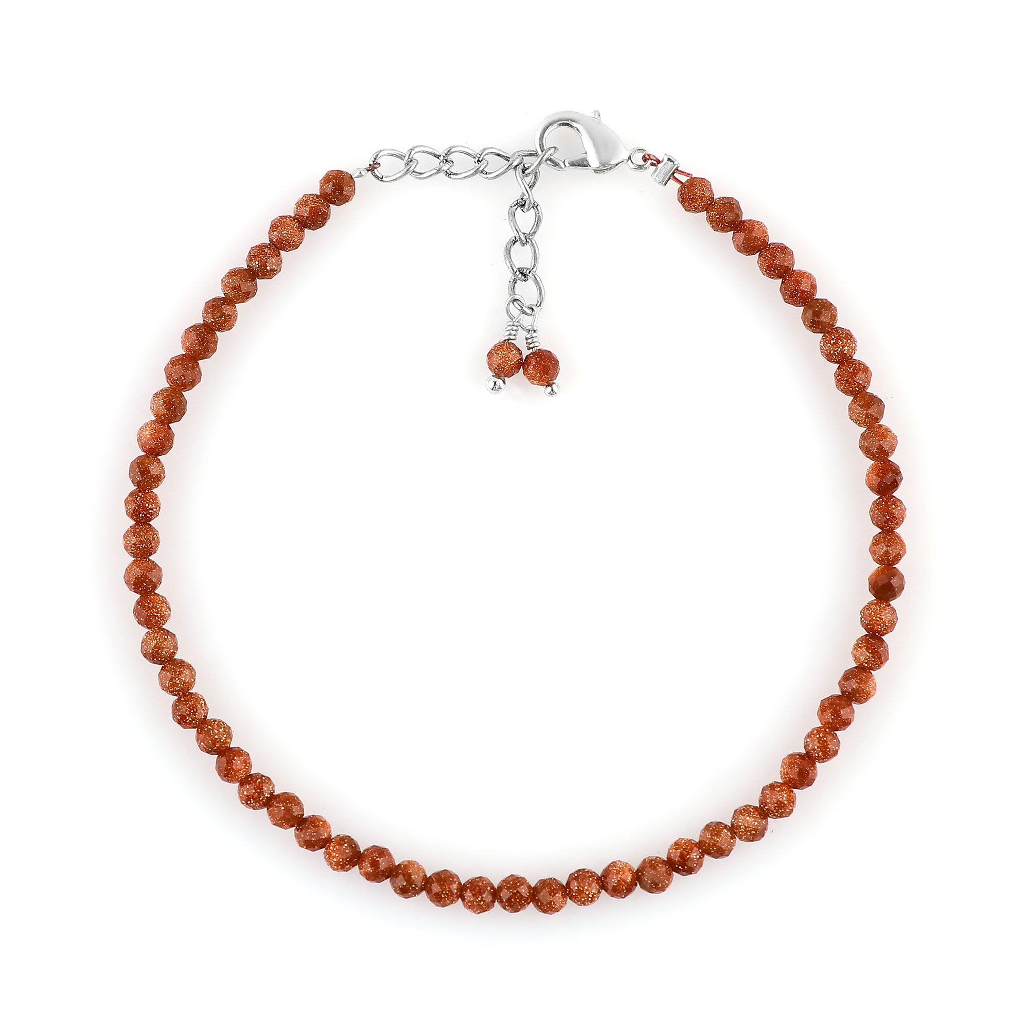 Brown Sunstone Healing Bracelet | Natural Micro Round Shimmer Beads