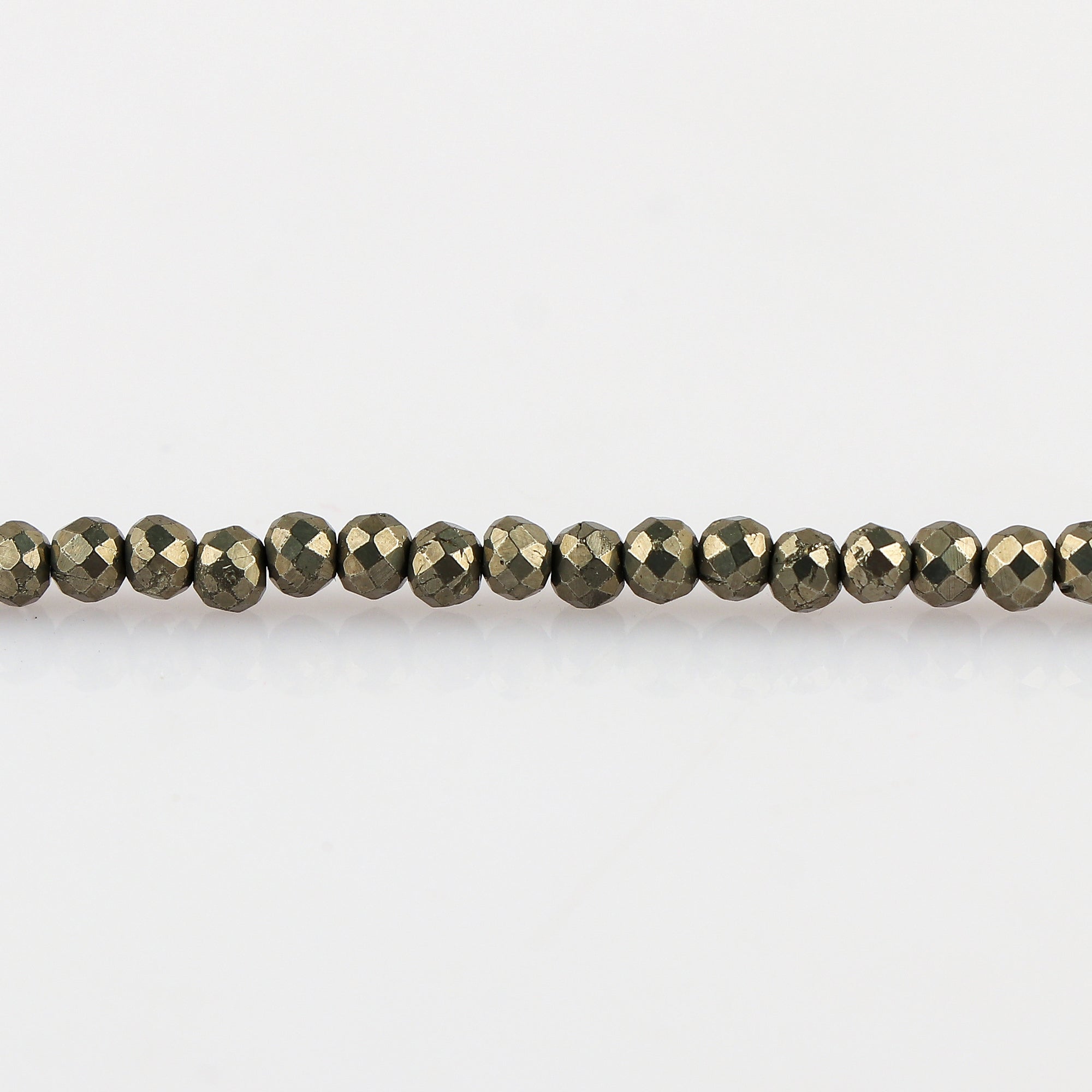Pyrite Healing Gemstone Bracelet | Natural Micro Round Silver Beads