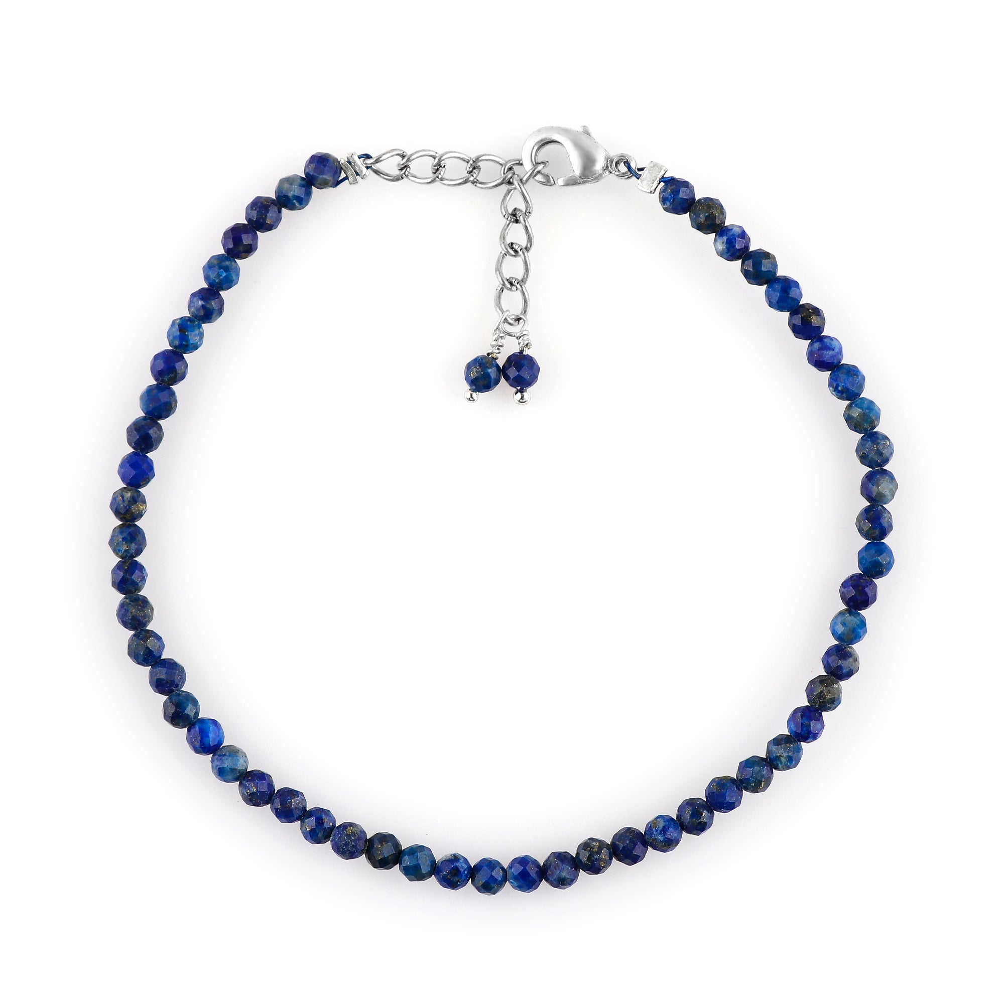 Lapis Lazuli Healing Bracelet | Natural Micro Round Blue Gemstone Beads