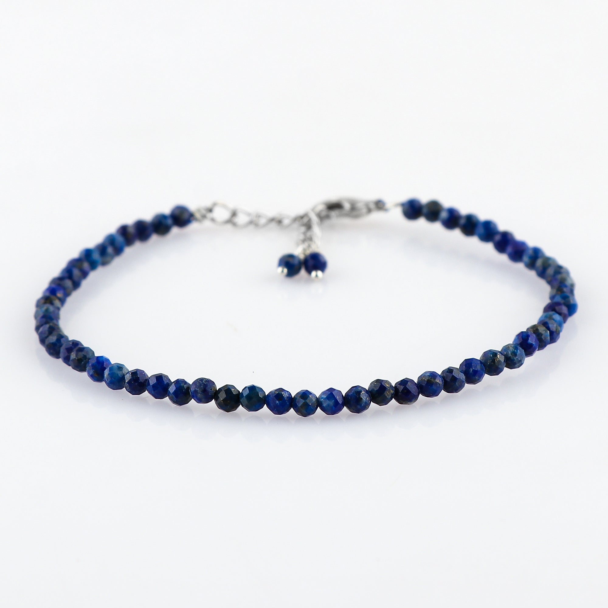 Lapis Lazuli Healing Bracelet | Natural Micro Round Blue Gemstone Beads