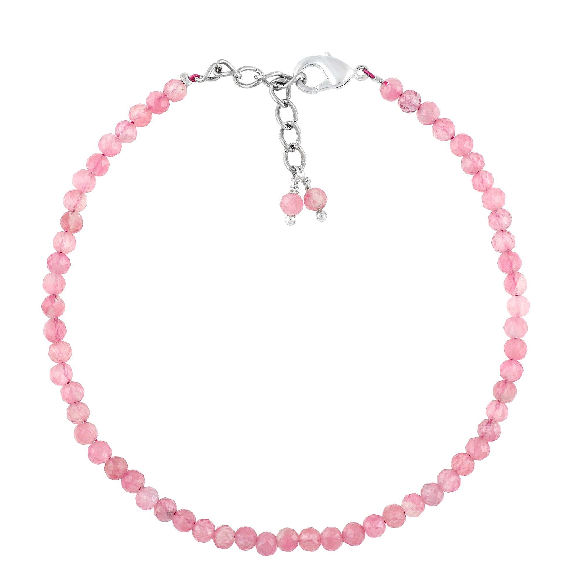 Pink Tourmaline Healing Bracelet | Natural Micro Round Gemstone Beads