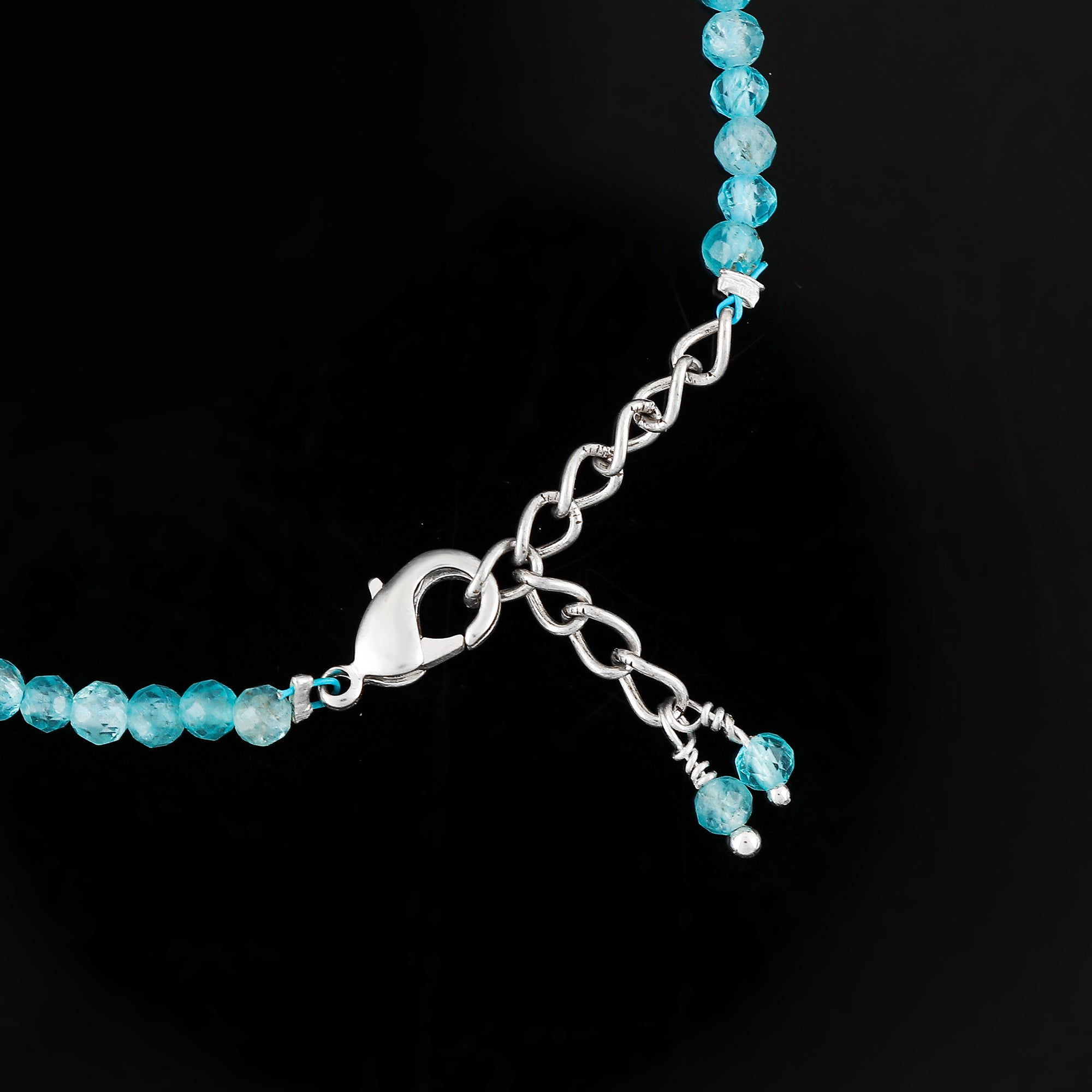 Blue Apatite Healing Gemstone Bracelet | Natural Micro Round Beads Jewelry