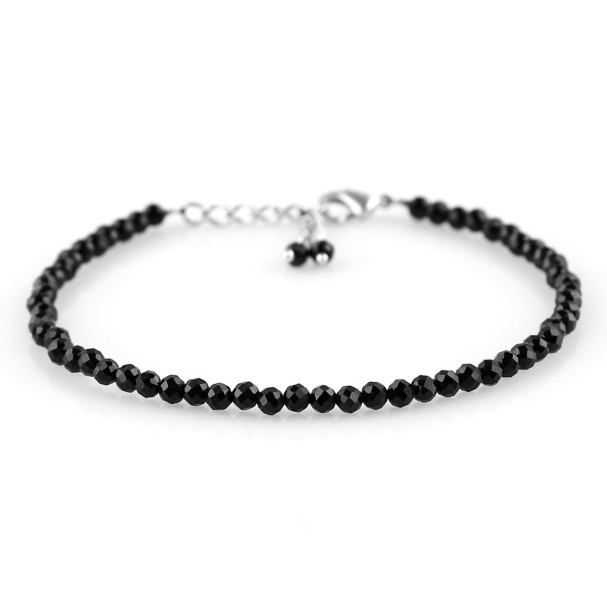 Black Spinel Healing Gemstone Bracelet | Natural Faceted Crystal Beads