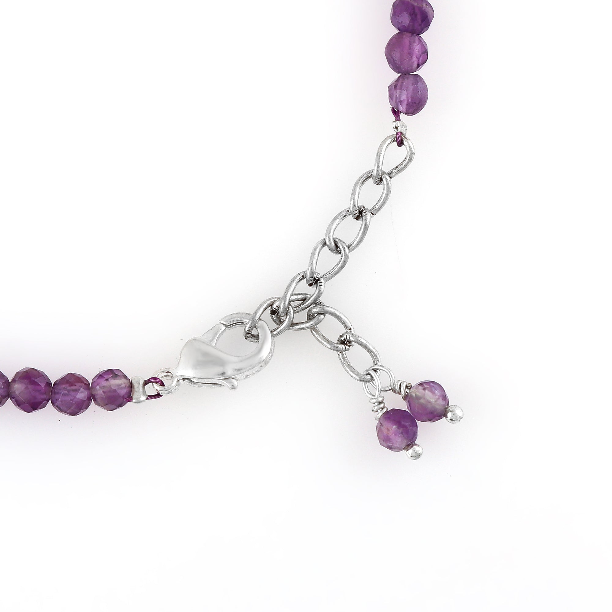 Genuine Amethyst Beads Bracelet | Natural Micro-Faceted Purple Gemstone