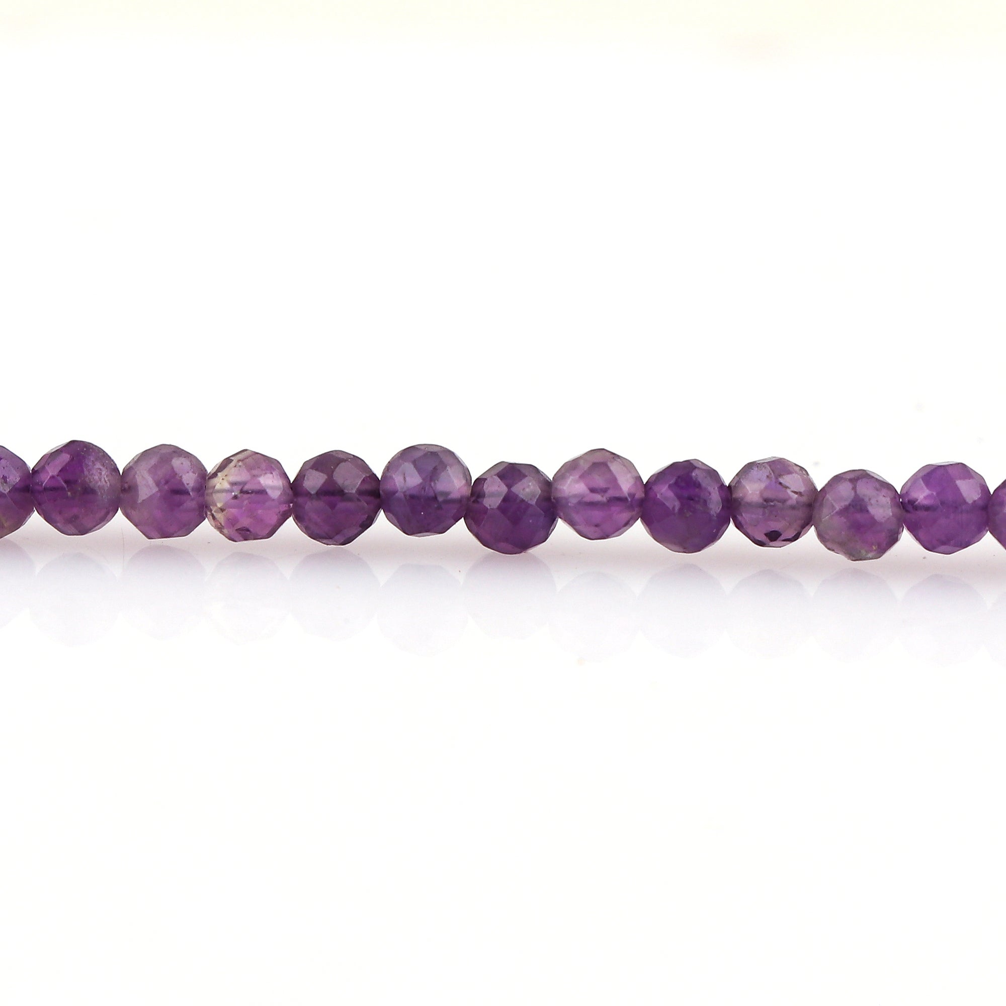 Genuine Amethyst Beads Bracelet | Natural Micro-Faceted Purple Gemstone