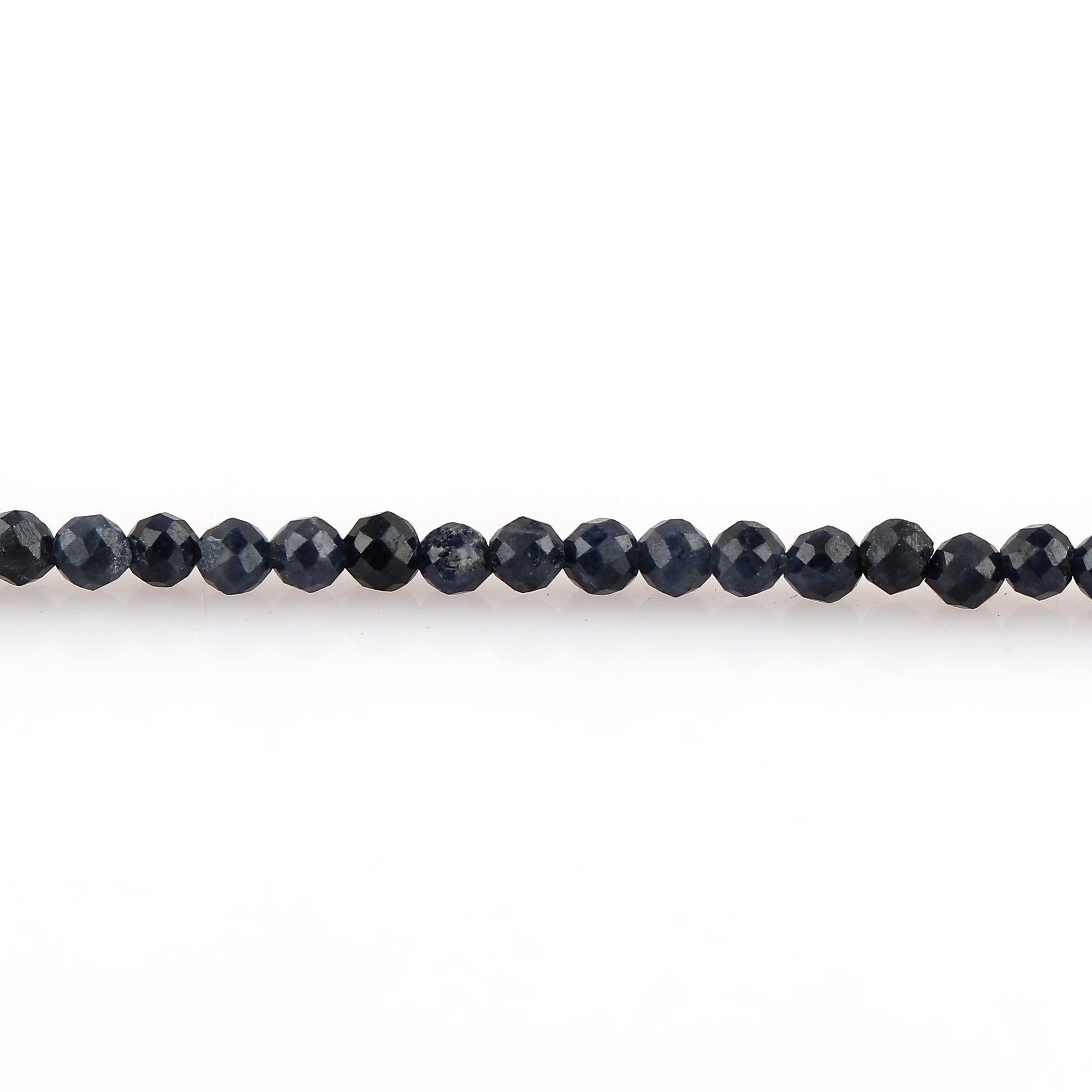 Genuine Blue Sapphire Beads Bracelet | Natural Micro-Faceted Gemstone