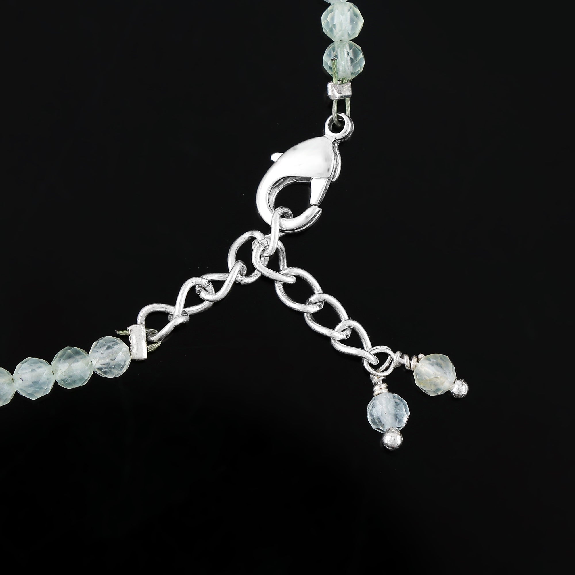 Natural Prehnite Gemstone Bracelet | Micro-Faceted Green Crystal Beads