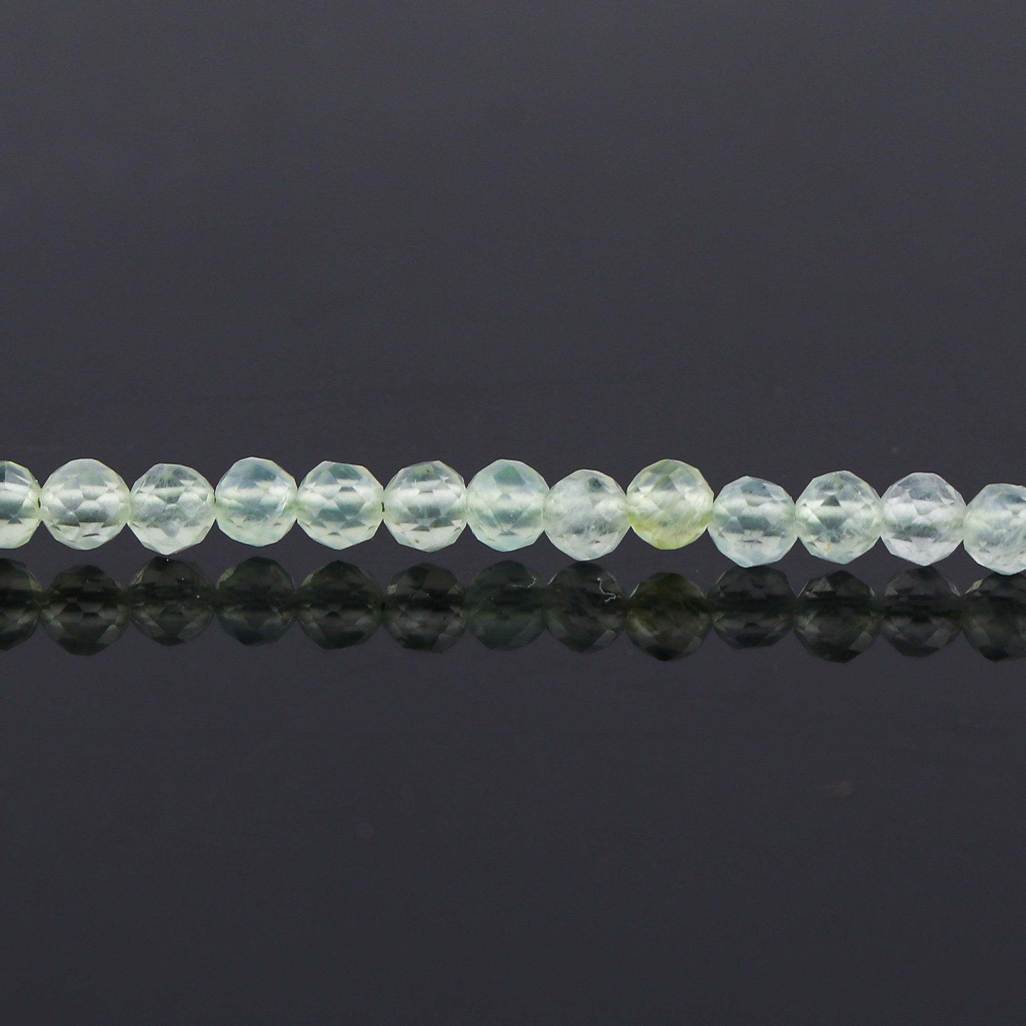 Natural Prehnite Gemstone Bracelet | Micro-Faceted Green Crystal Beads