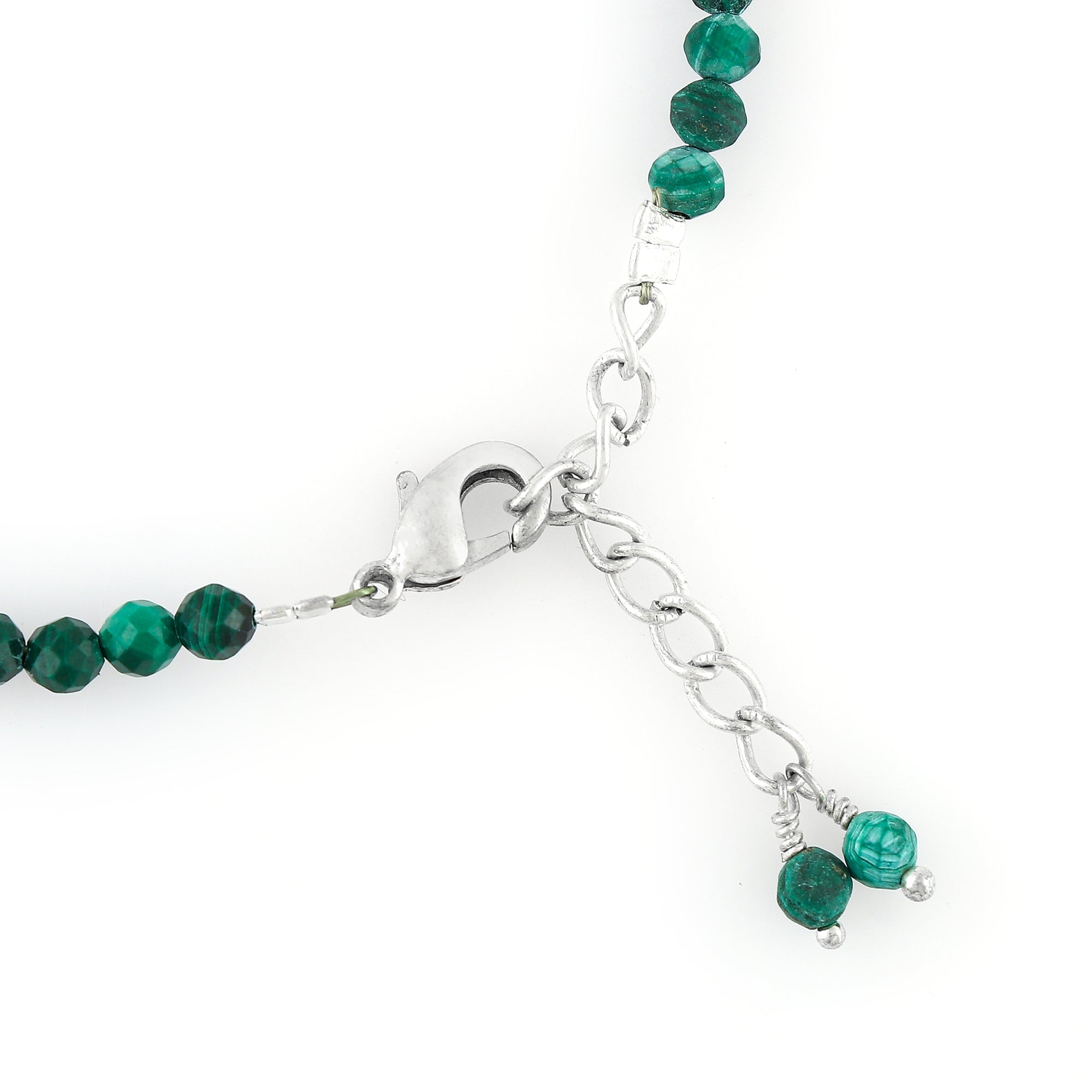 Natural Malachite Gemstone Bracelet | Micro-Faceted Green Beads Jewelry
