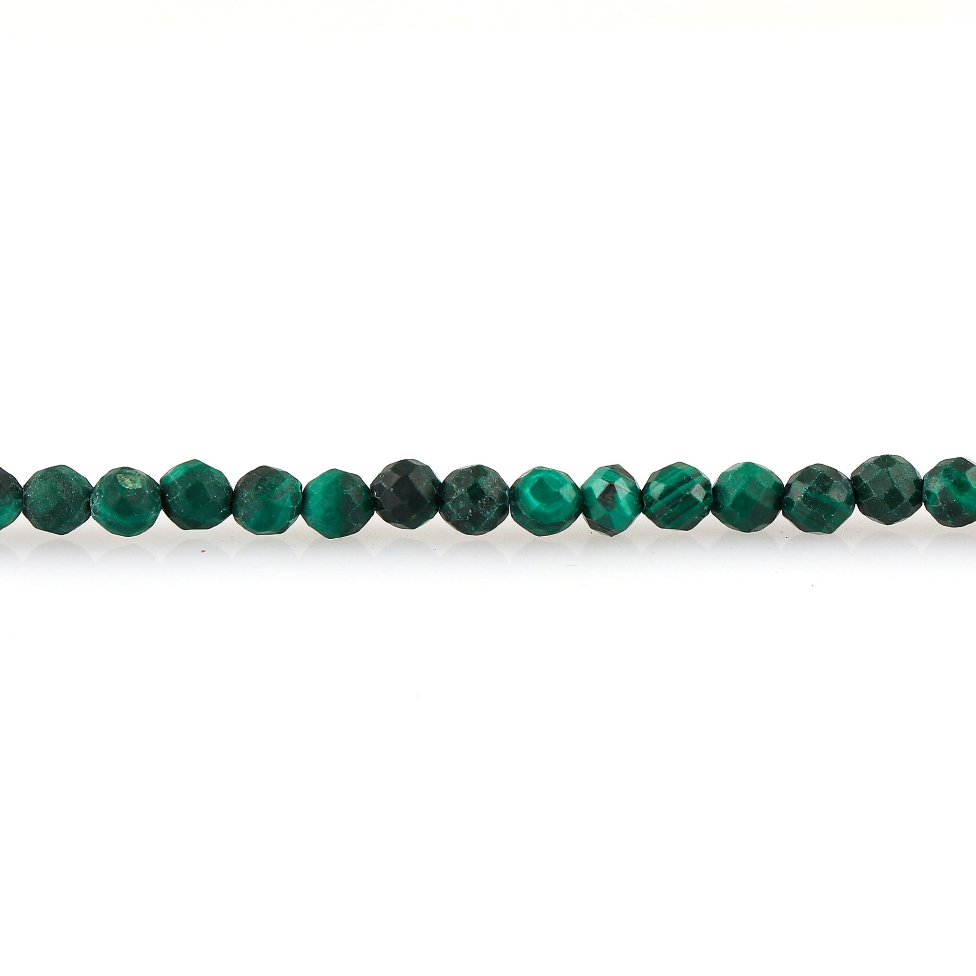 Natural Malachite Gemstone Bracelet | Micro-Faceted Green Beads Jewelry