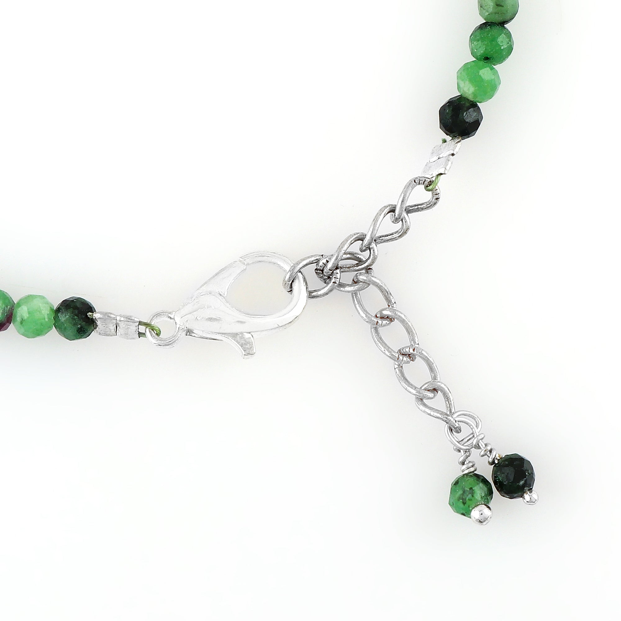 Ruby Zoisite Gemstone Bracelet with Micro-Faceted Round Beads – Natural Crystal Stone