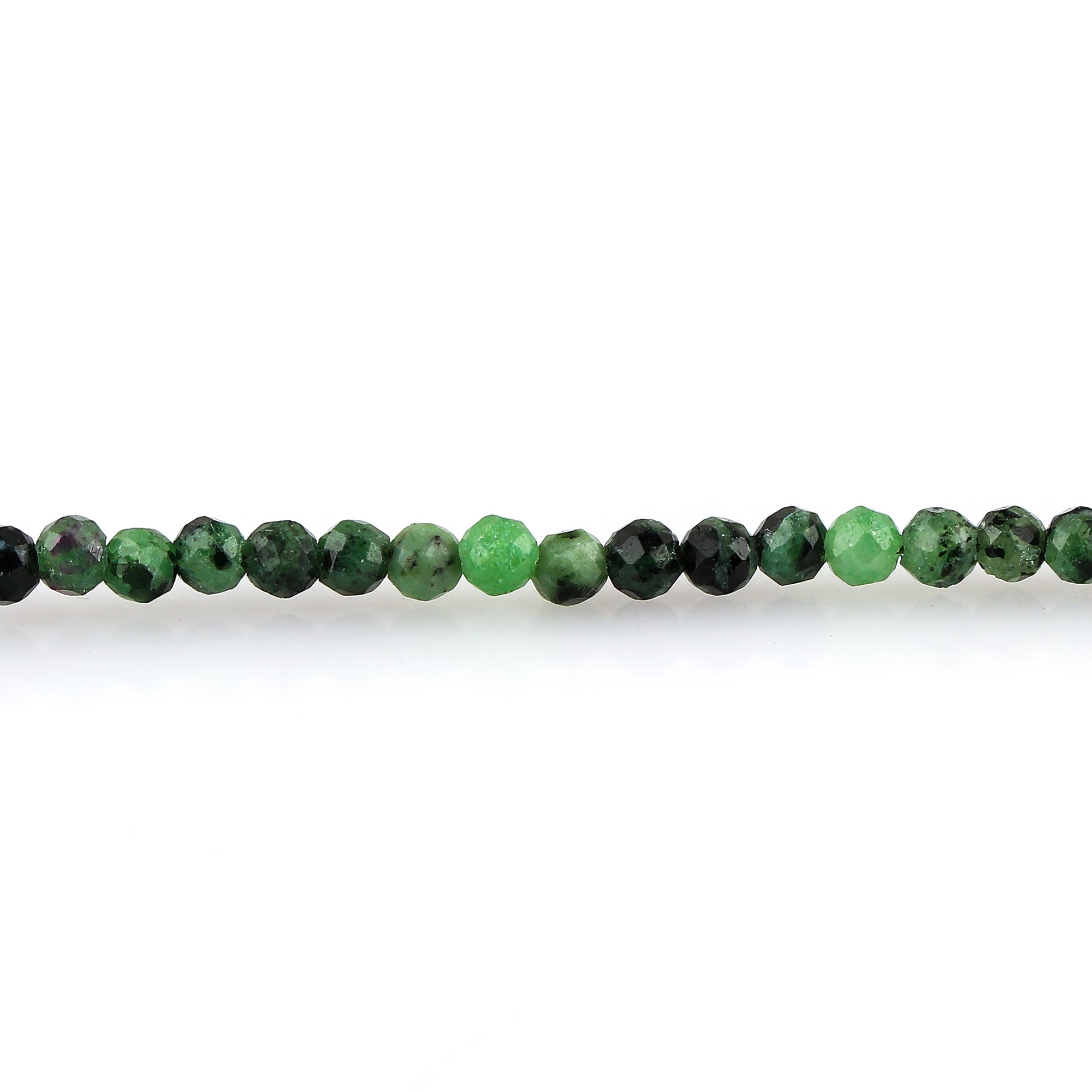 Ruby Zoisite Gemstone Bracelet with Micro-Faceted Round Beads – Natural Crystal Stone