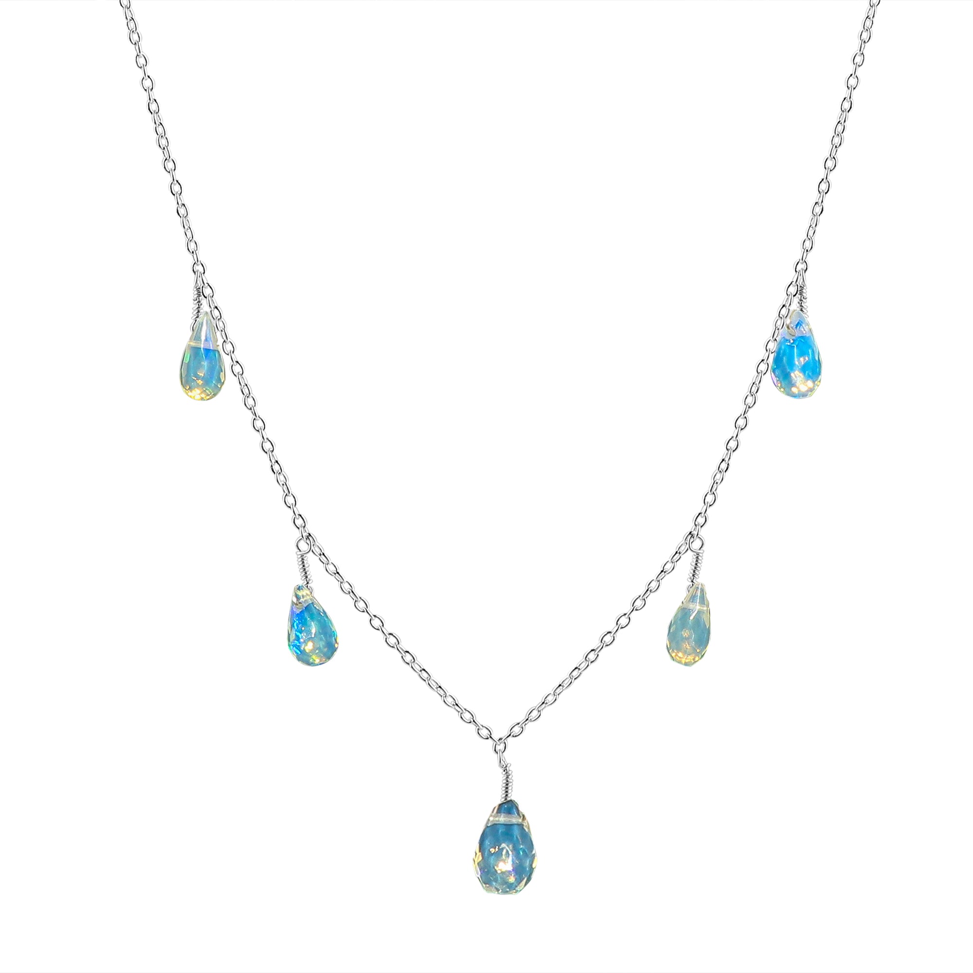 Featuring Multicolour Opals in 18 Ct 5 Drop Ethiopian Opal Necklace at Armonia Gems
