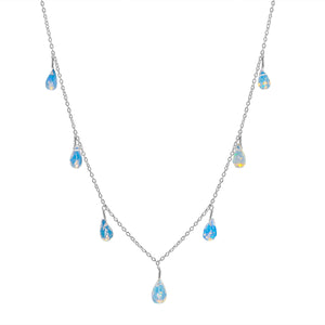 Rare Multicoloured Gemstone 22 Ct 7 Drop Ethiopian Necklace