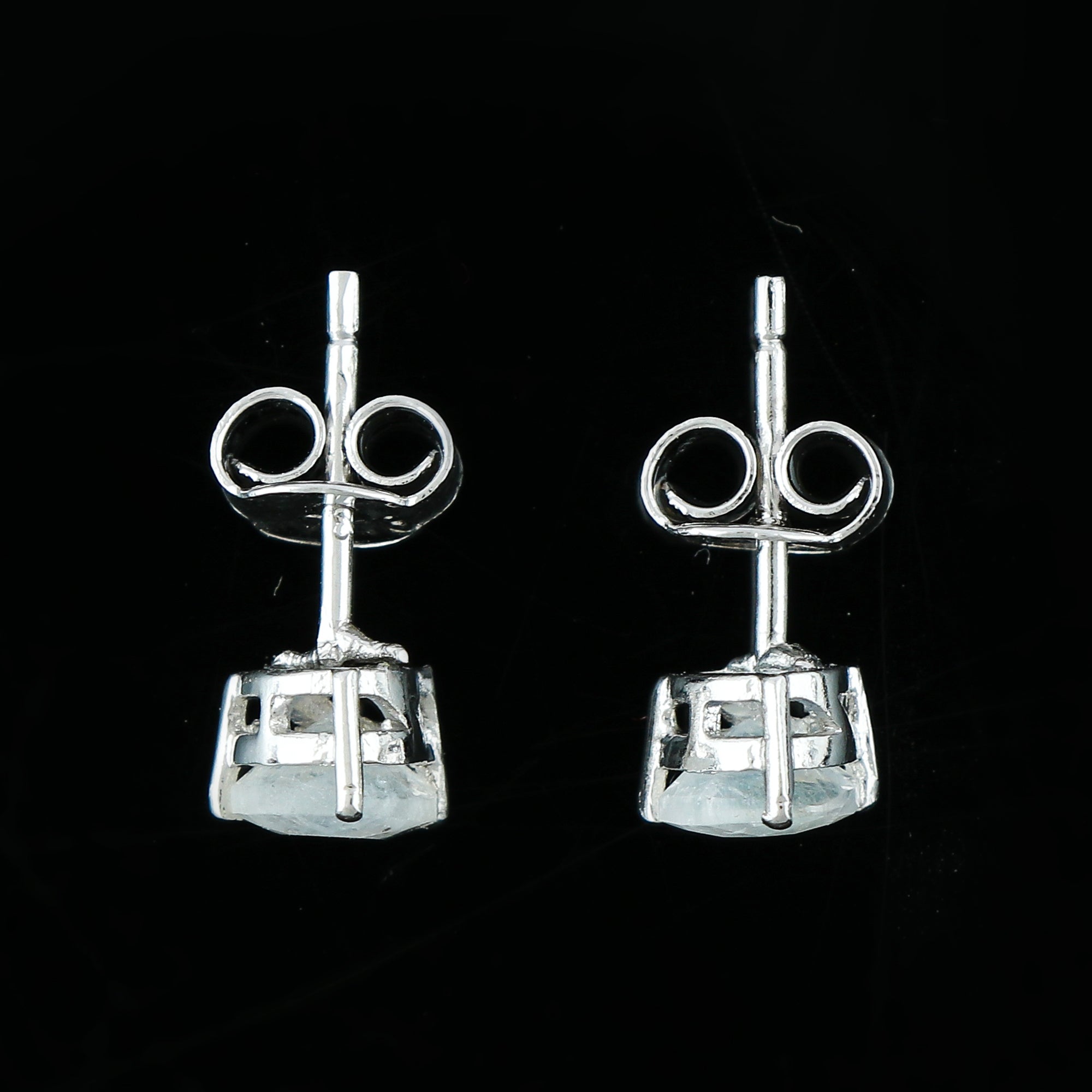 Elegant Moonstone Heart‑Shape Stud Earrings | Natural Gemstone Silver Jewelry