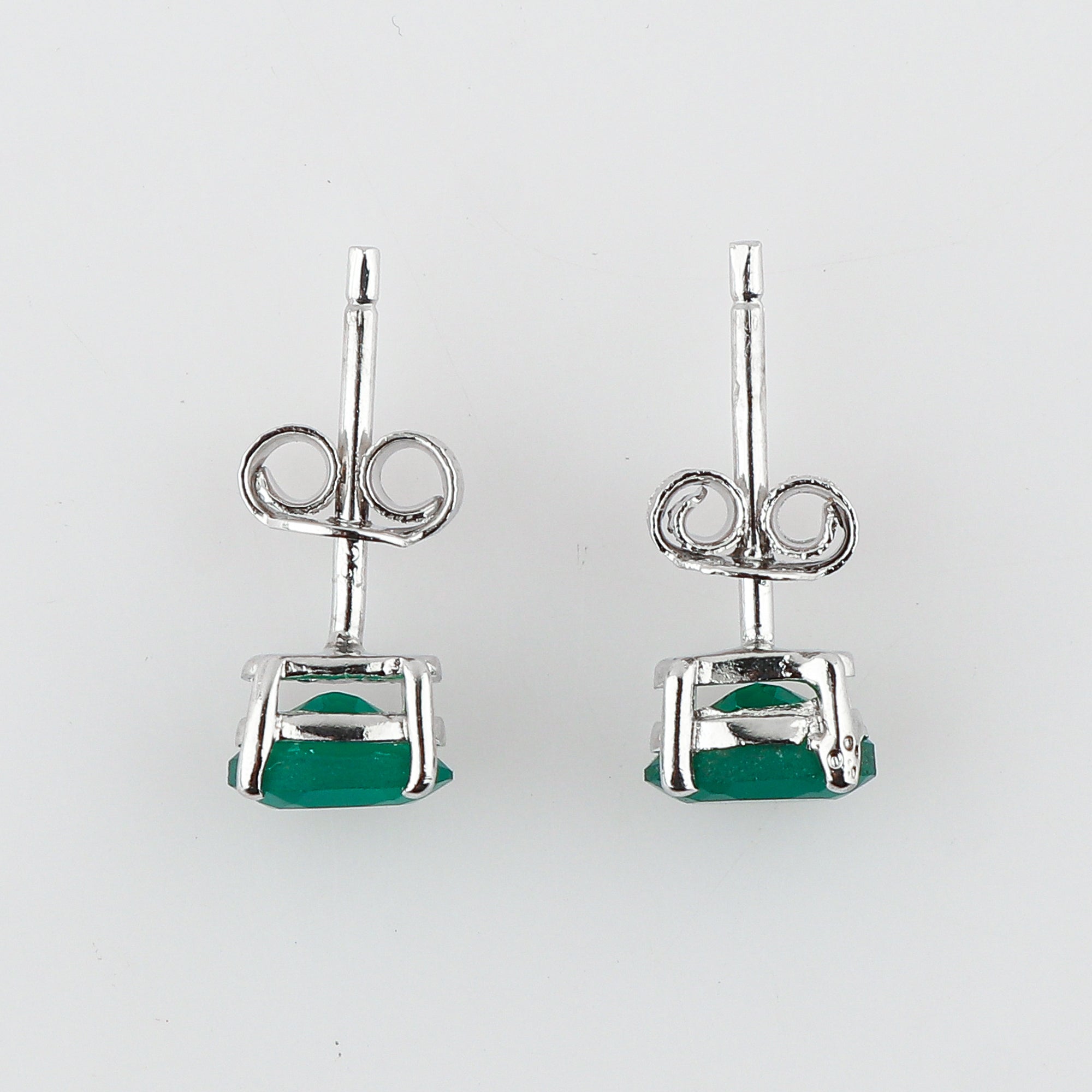 Natural Green Onyx Oval Stud Earrings 925 Sterling Silver | Elegant Gemstone Jewelry