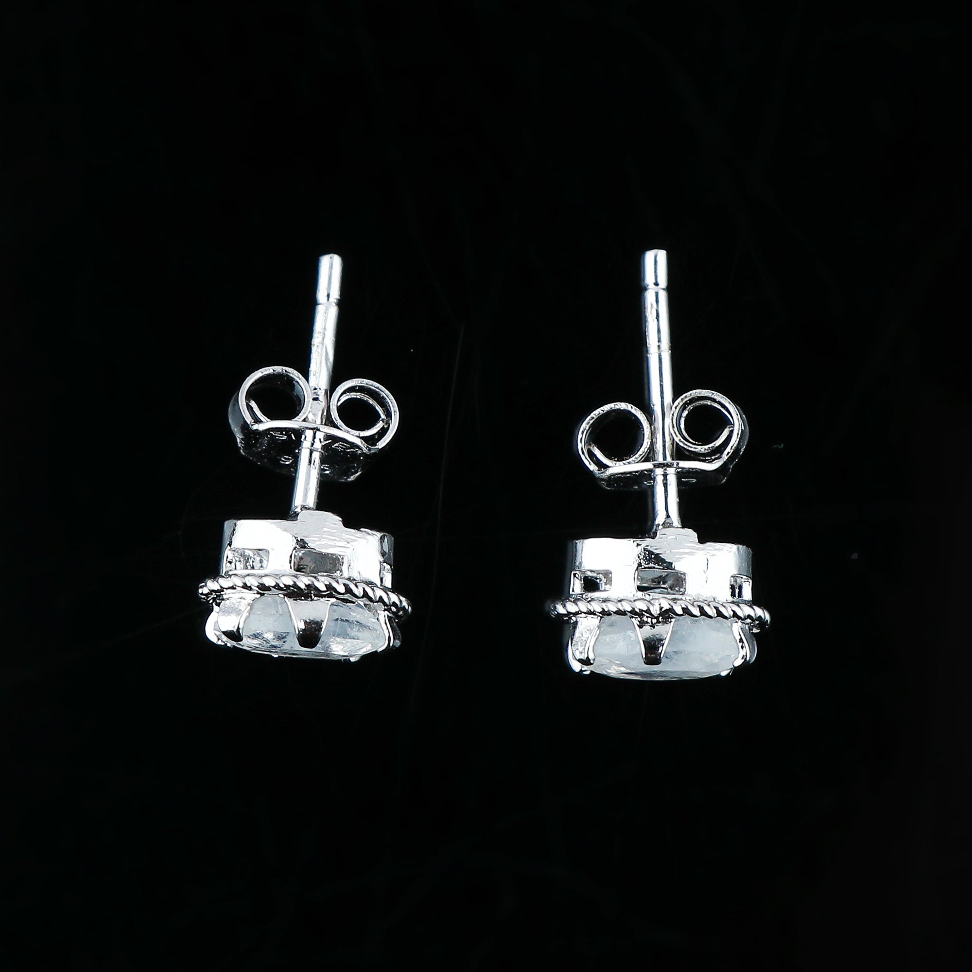 Natural Oval shape Moonstone Stud earrings for Women