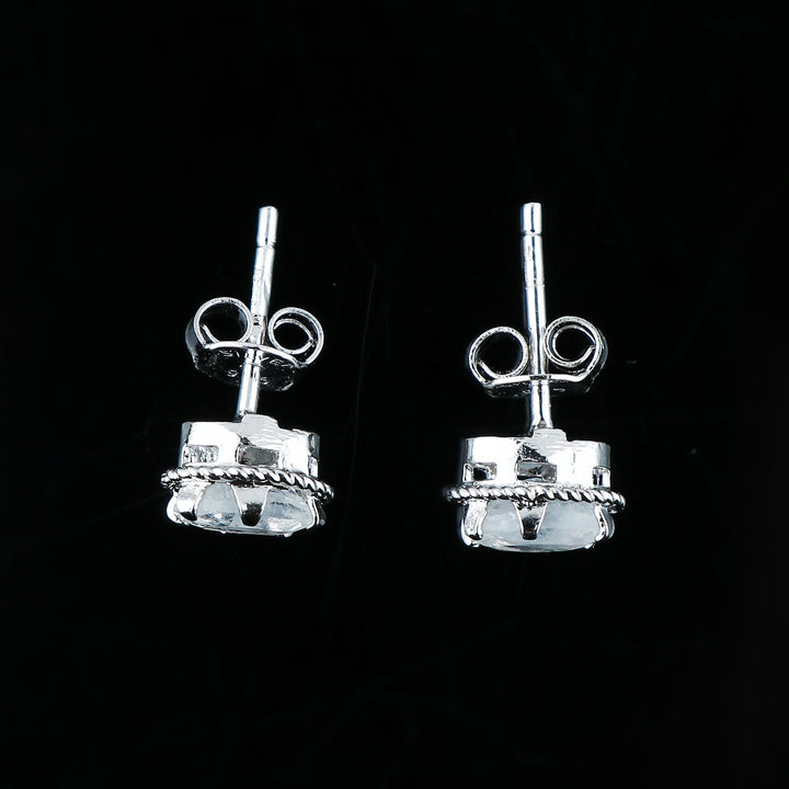 Natural Oval shape Moonstone Stud earrings for Women