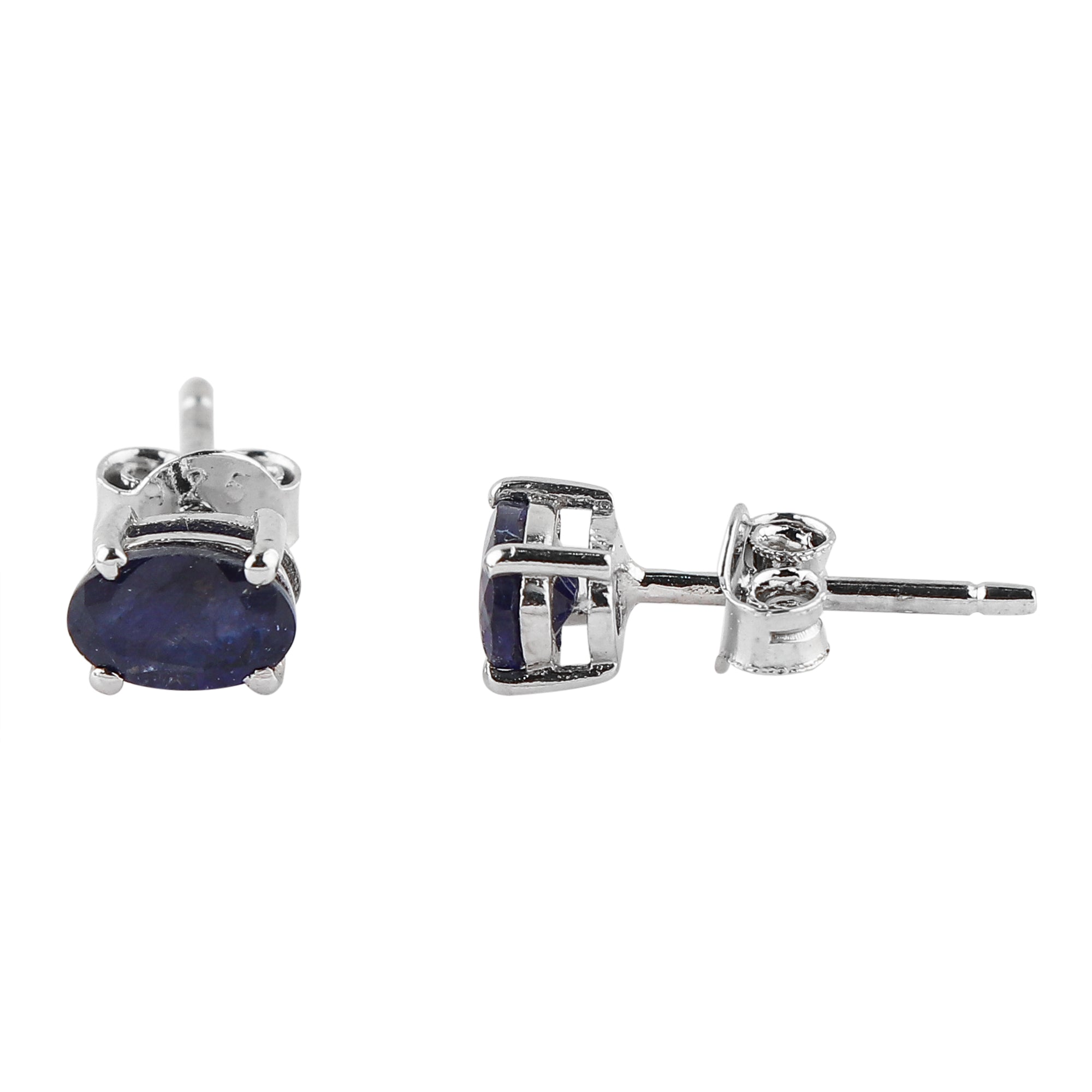 Crystal clear Natural Sapphire Stud Earring for women