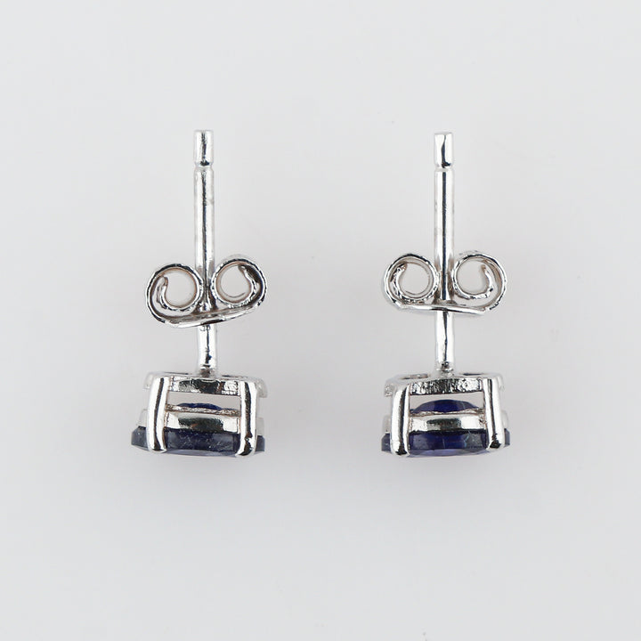 Crystal clear Natural Sapphire Stud Earring for women