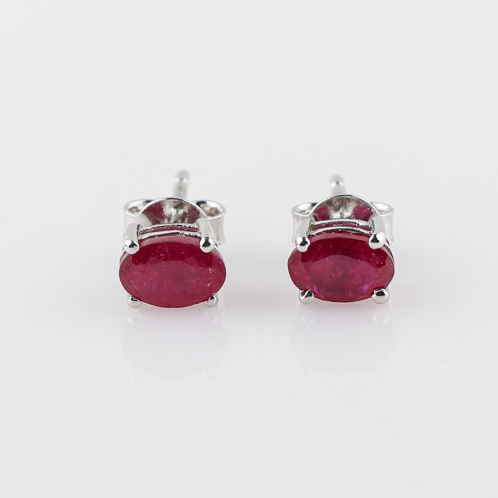 Sparkling Pink Ruby Stud Earrings – Fine Jewelry Gift with Natural Stone