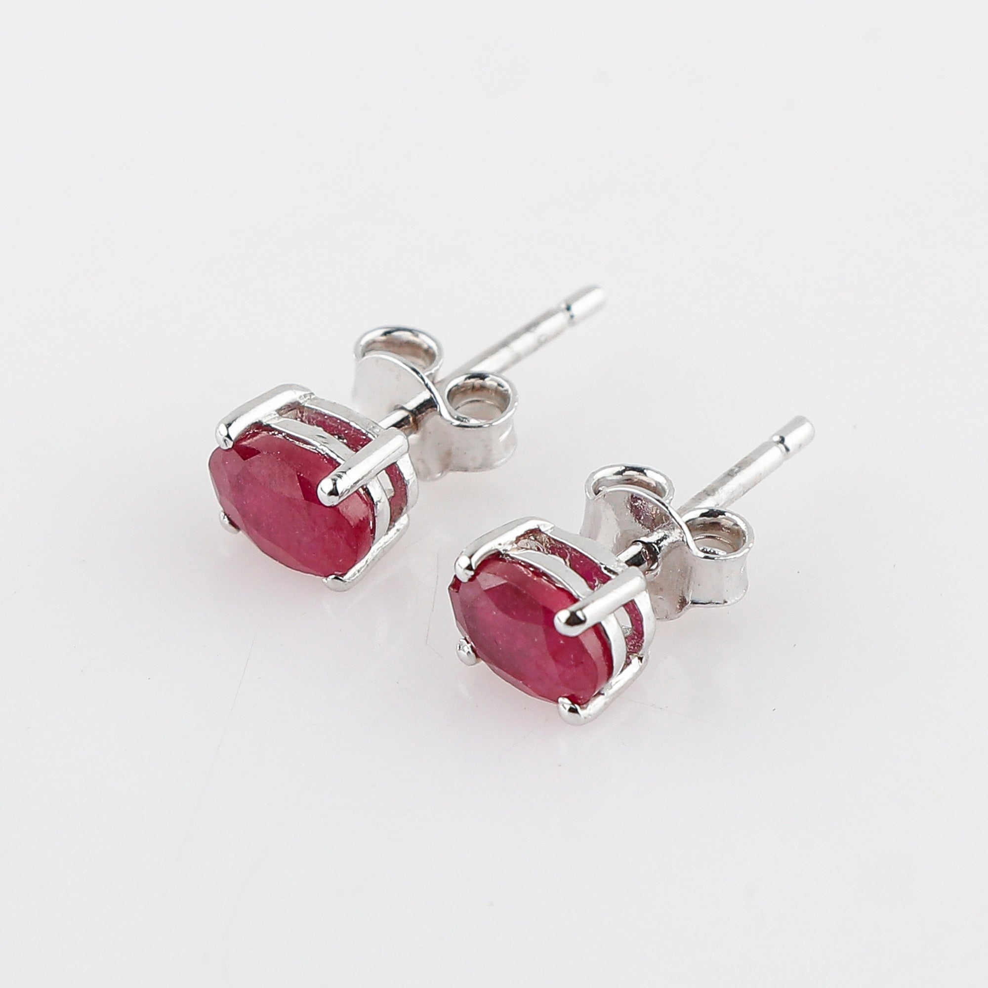 Sparkling Pink Ruby Stud Earrings – Fine Jewelry Gift with Natural Stone