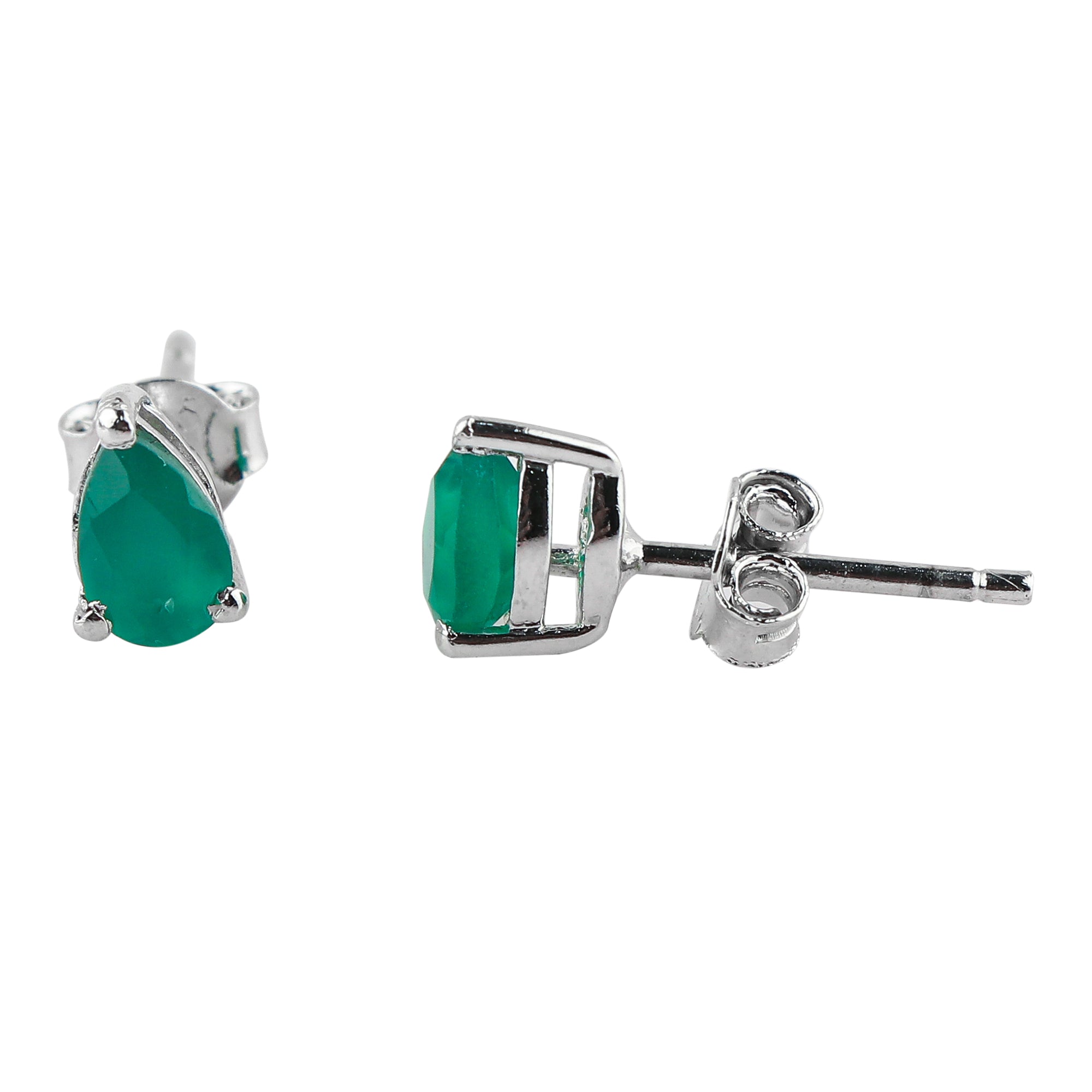 Green Onyx Pear-shaped Stud earring for sale, Perfect Jewelry for Women